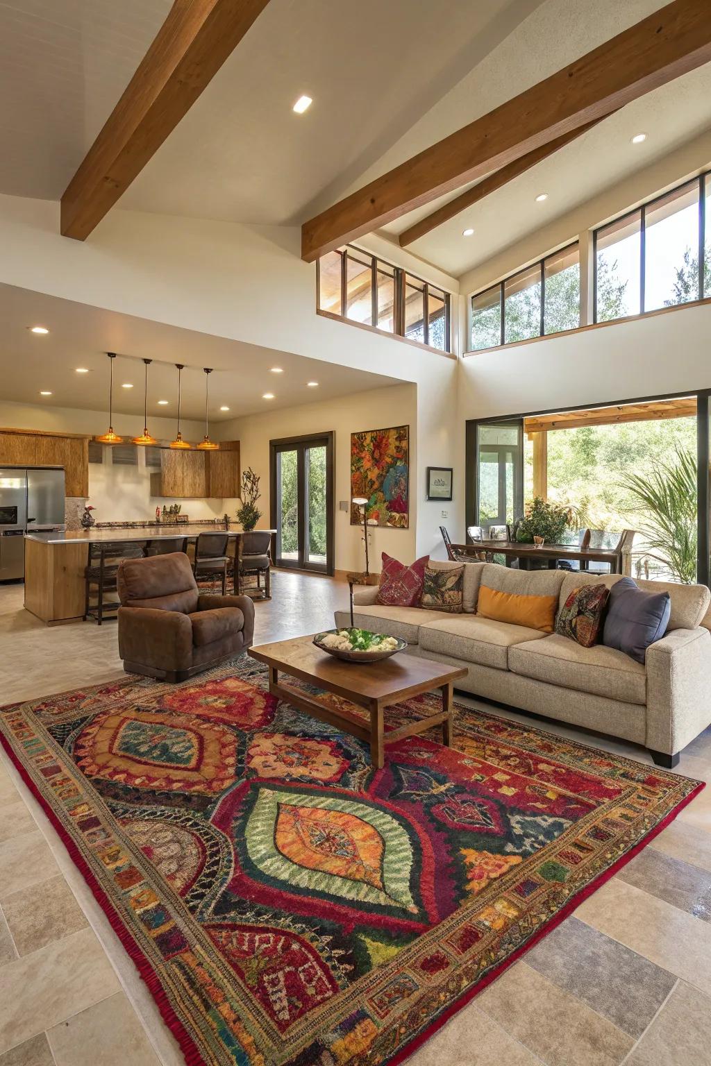 Effortlessly define spaces with stylish and cozy area rugs.