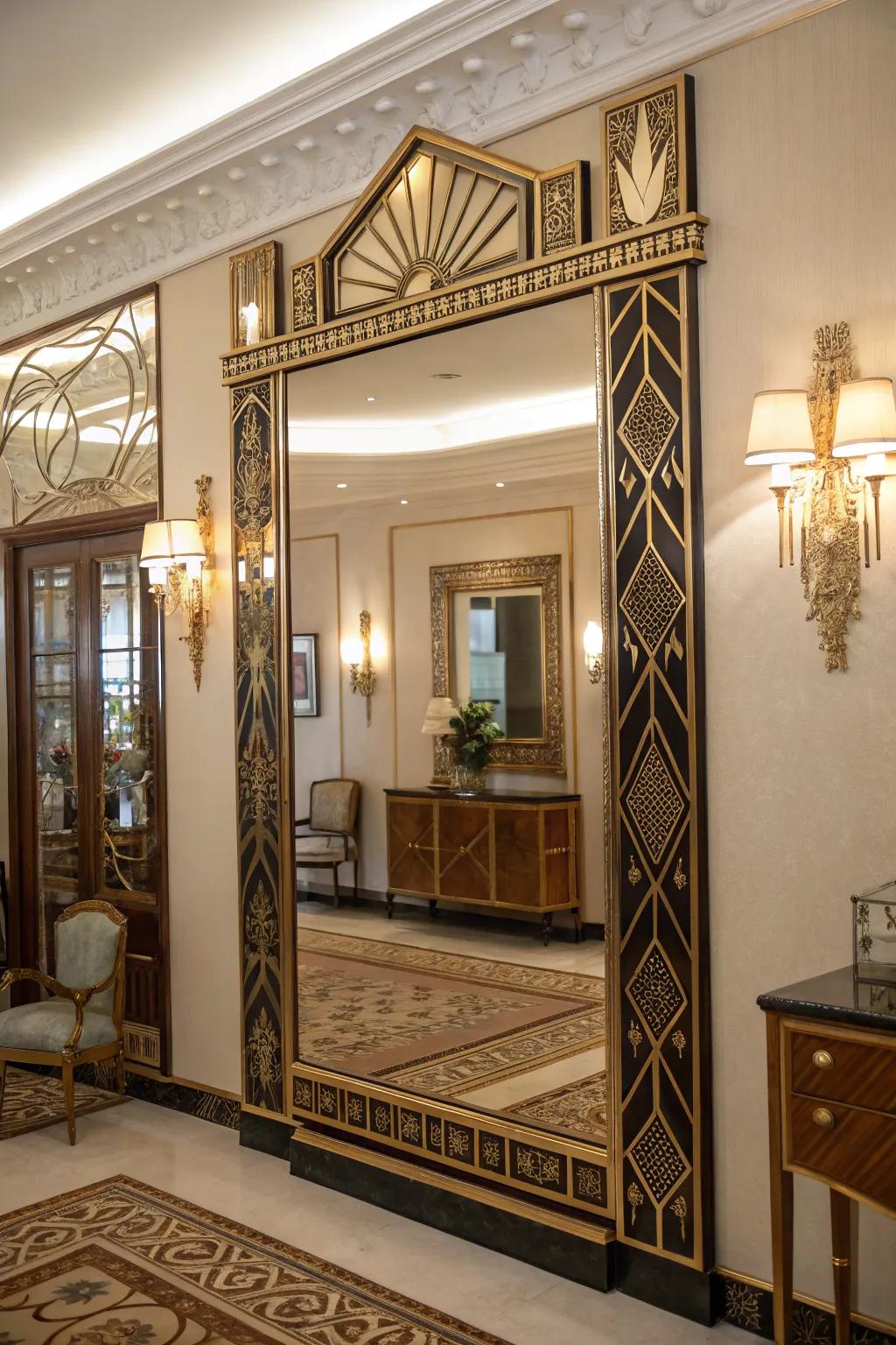 Ornamented mirrors expand depth and sophistication within any given room.