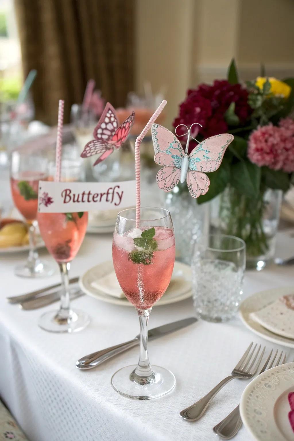 Personalized insect drink extras add charm and function.
