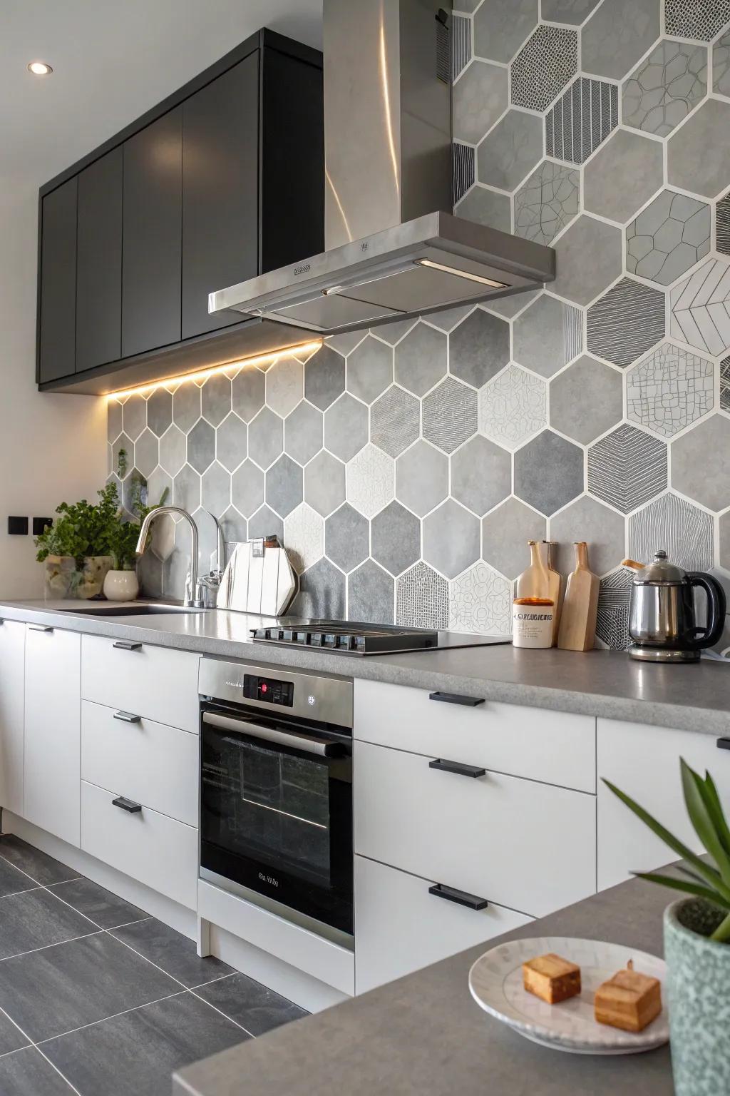 Six-sided pieces bring a modern geometric touch to any kitchen.