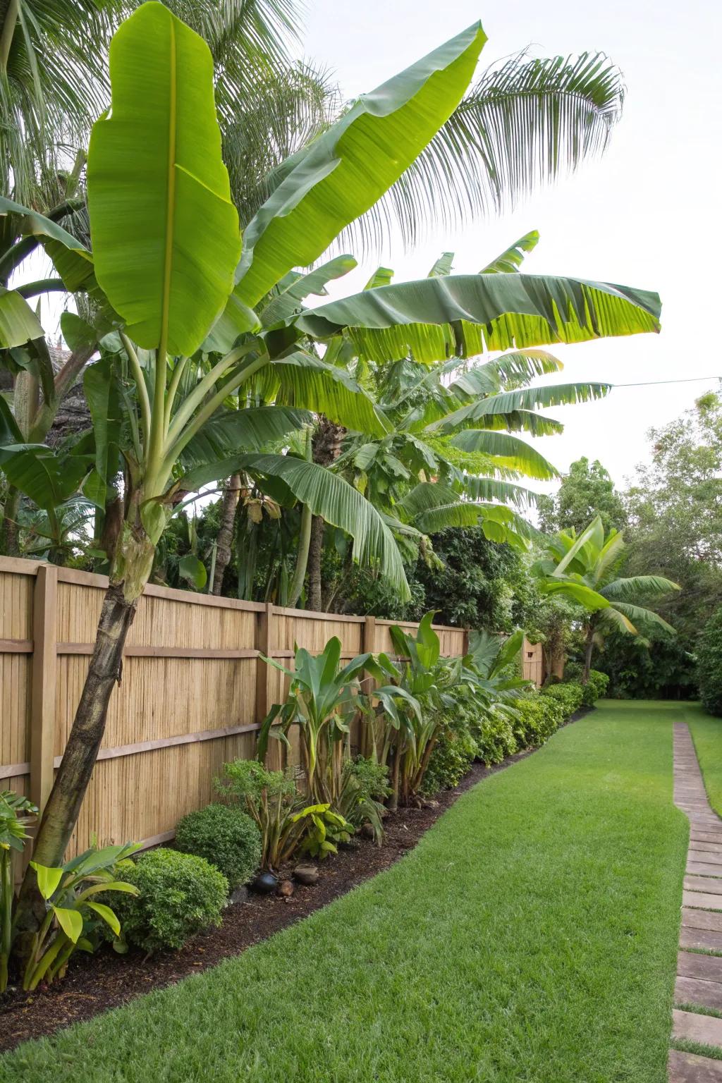 Outline your backyard with a border of beautiful tropical fruit trees.