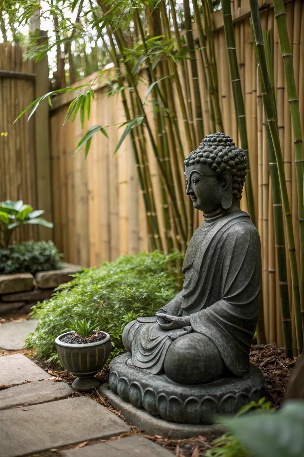 Bamboo provides privacy and an Eastern-inspired touch.
