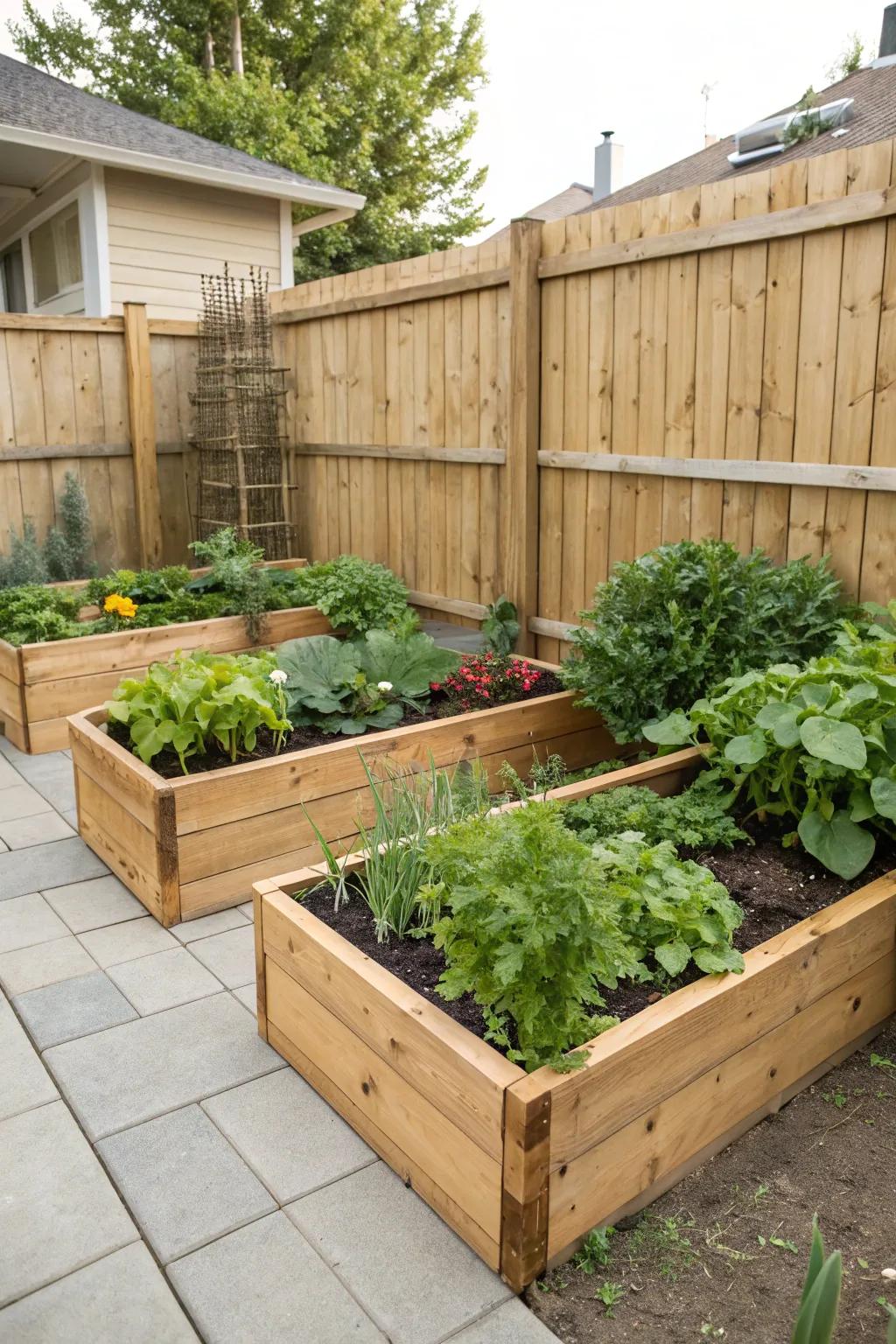 Cultivate your own herbs and veggies in a designated corner.