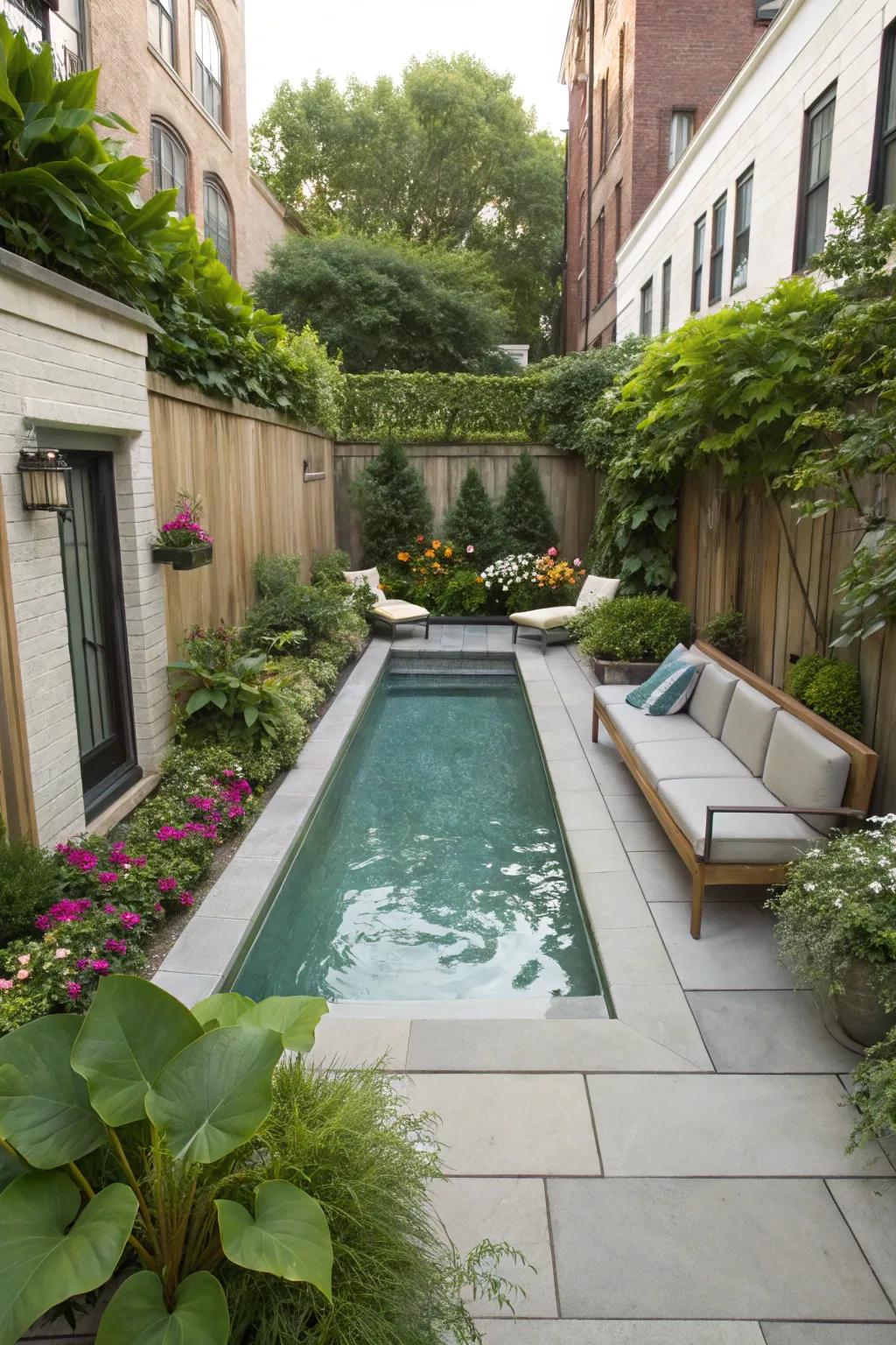 A smart and stylish small pool for limited spaces.