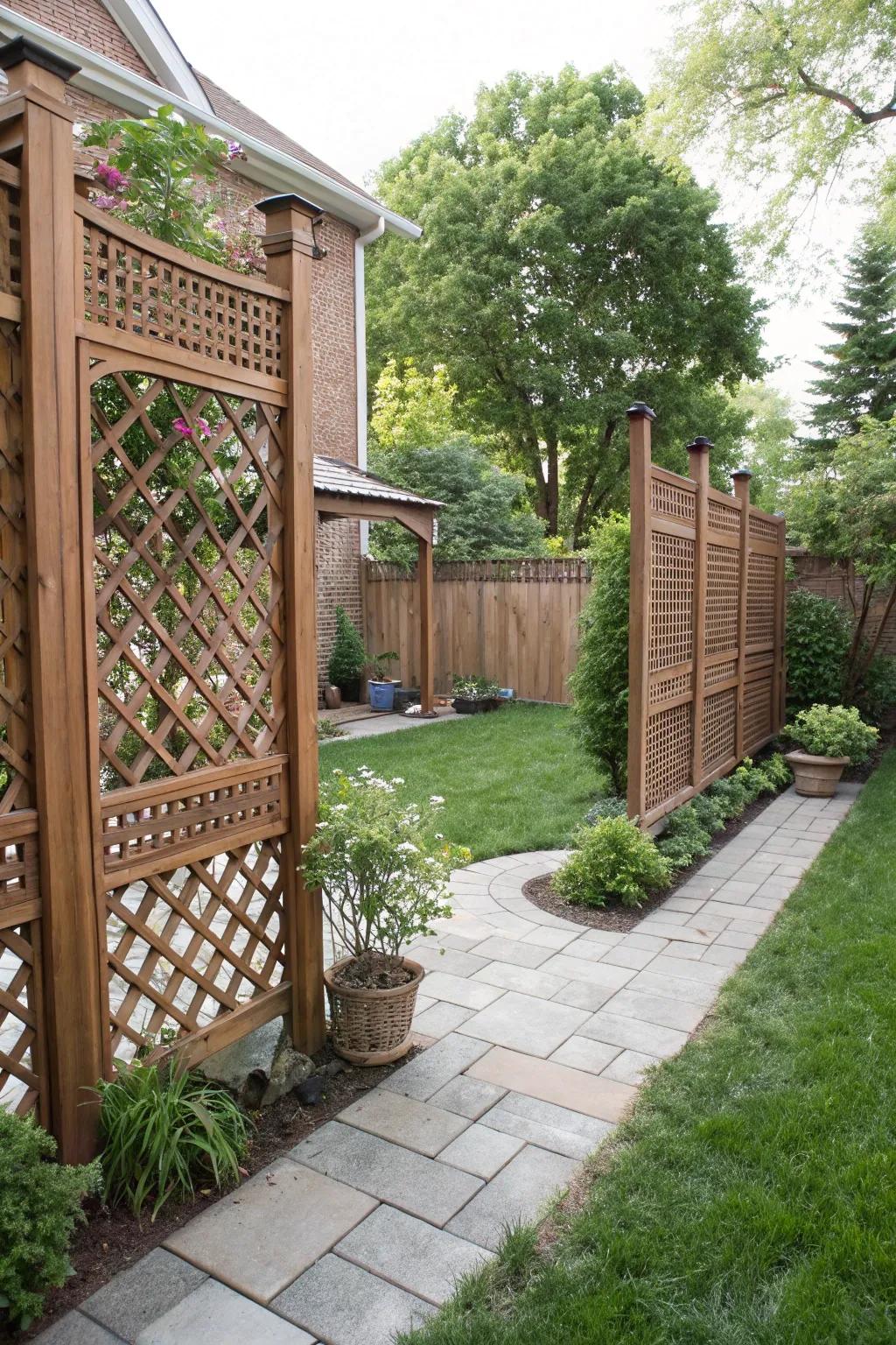 Stylistic dividers offer both seclusion and elegance.