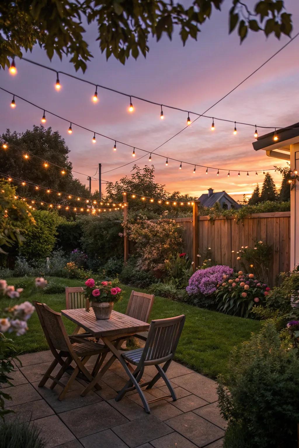 Festoon lights contribute a magical essence to your evening social gatherings.