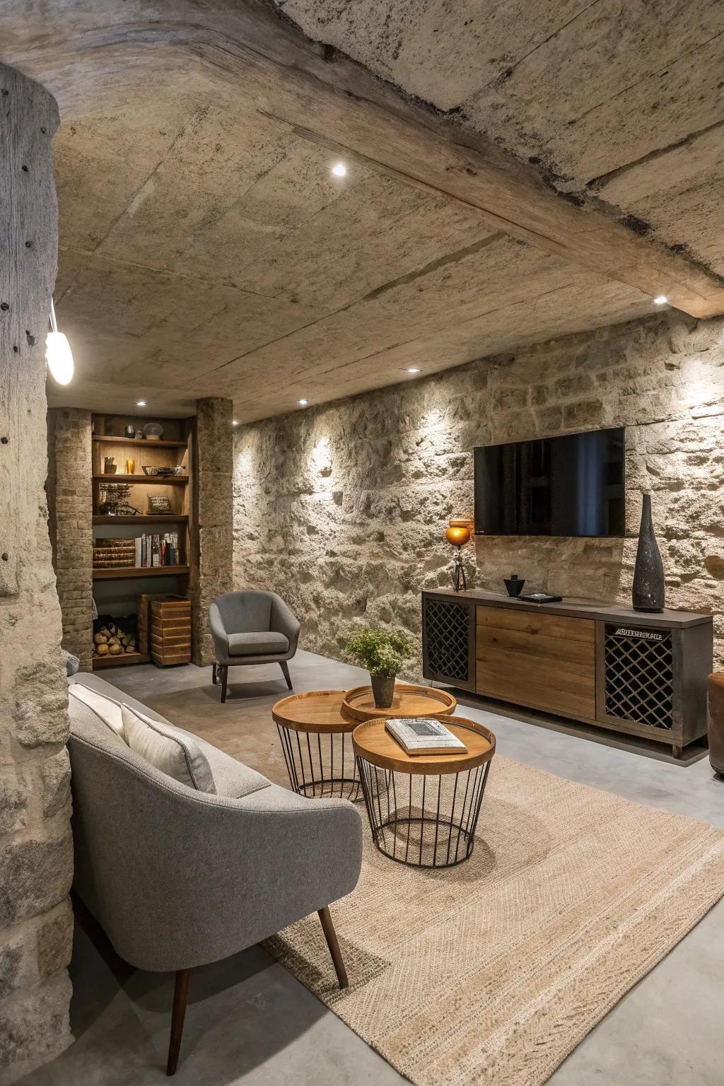 Textured overlays can mimic materials like stone, bringing elegance to concrete floors.