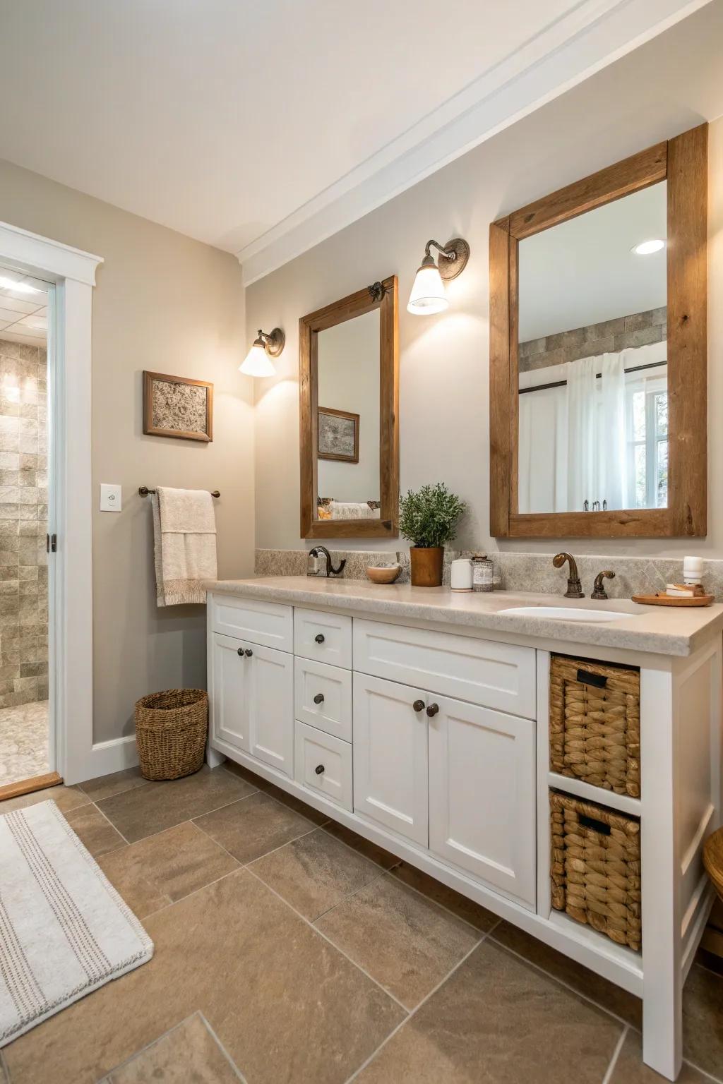 Understated hues provide a versatile and classic groundwork for any bathroom design.