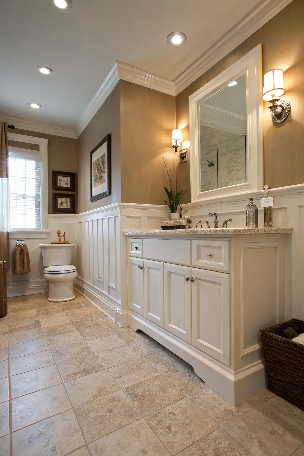 Substantial skirting boards append elegance and robustness.