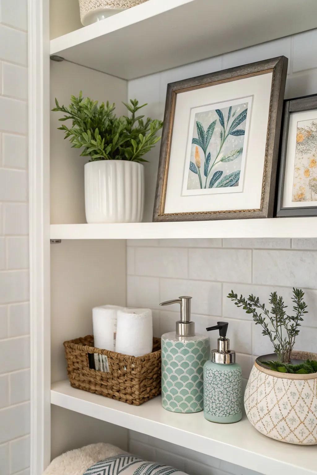 Artwork infuses a personal element into your bathroom.