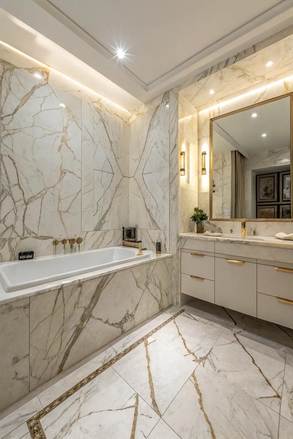 Opulent original rock tiles delivering an elegant result.