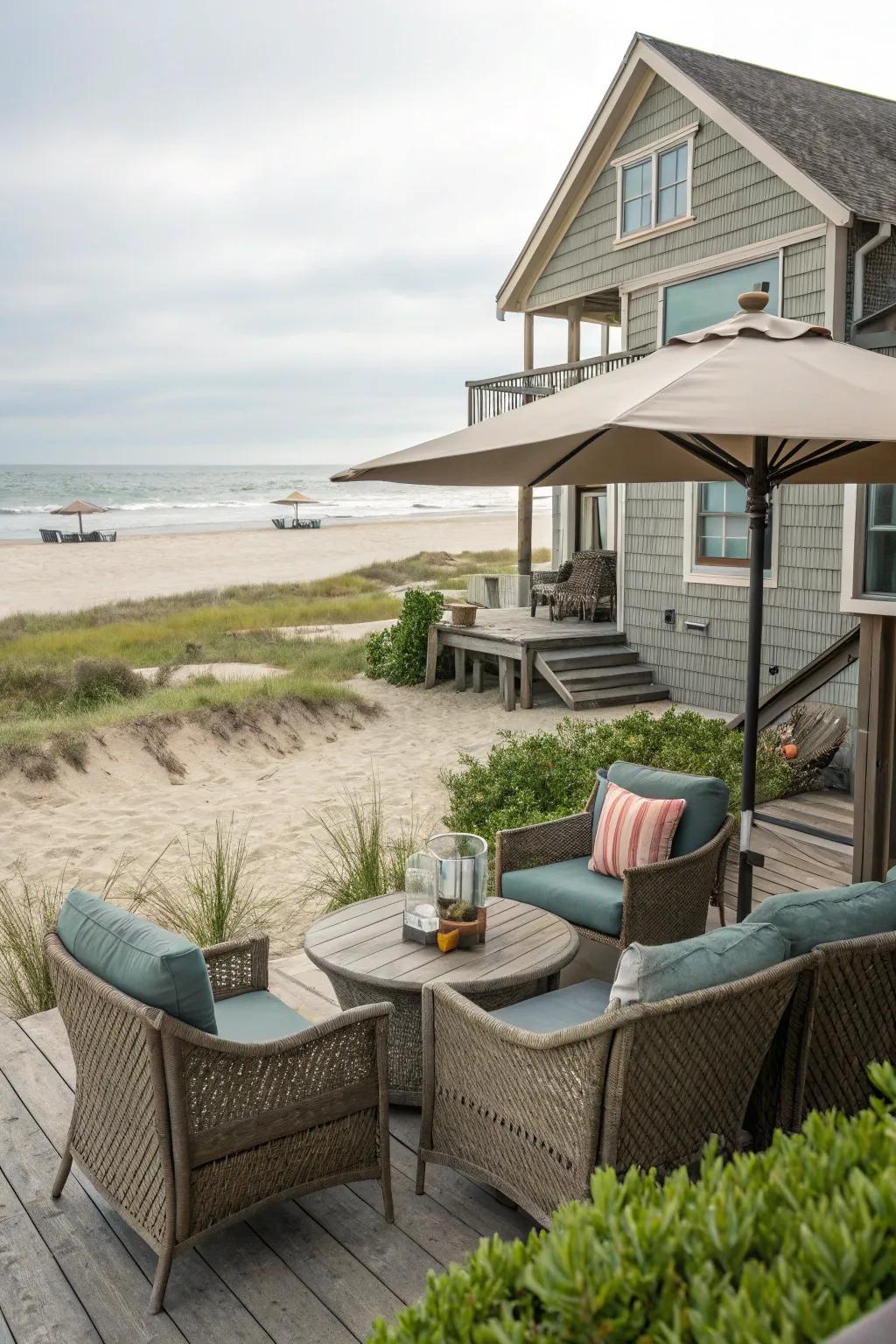 Appealing outdoor lounge area ideal for beachside relaxation.