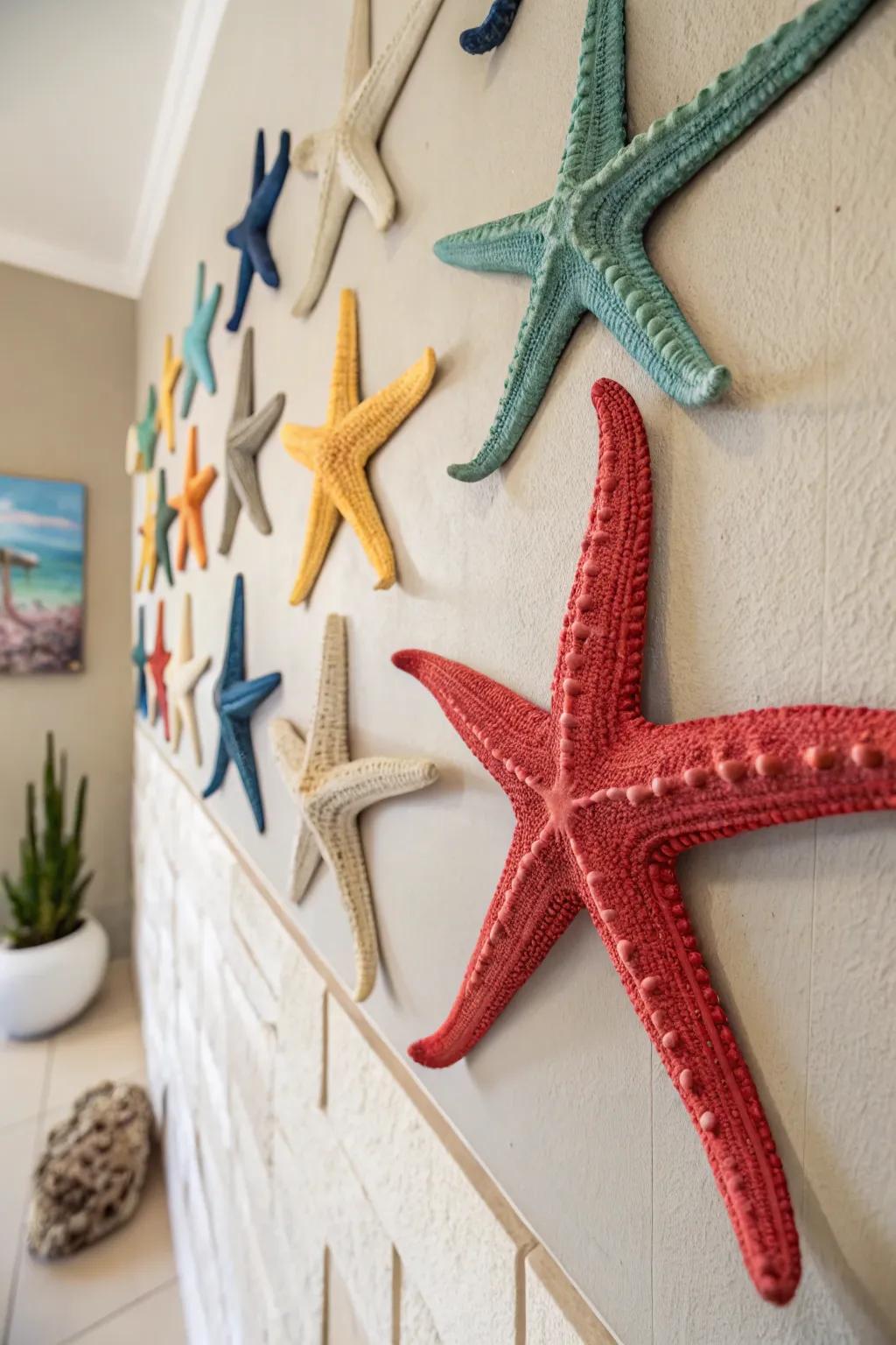 Incorporate a playful ocean detail to your walls with seastar art.