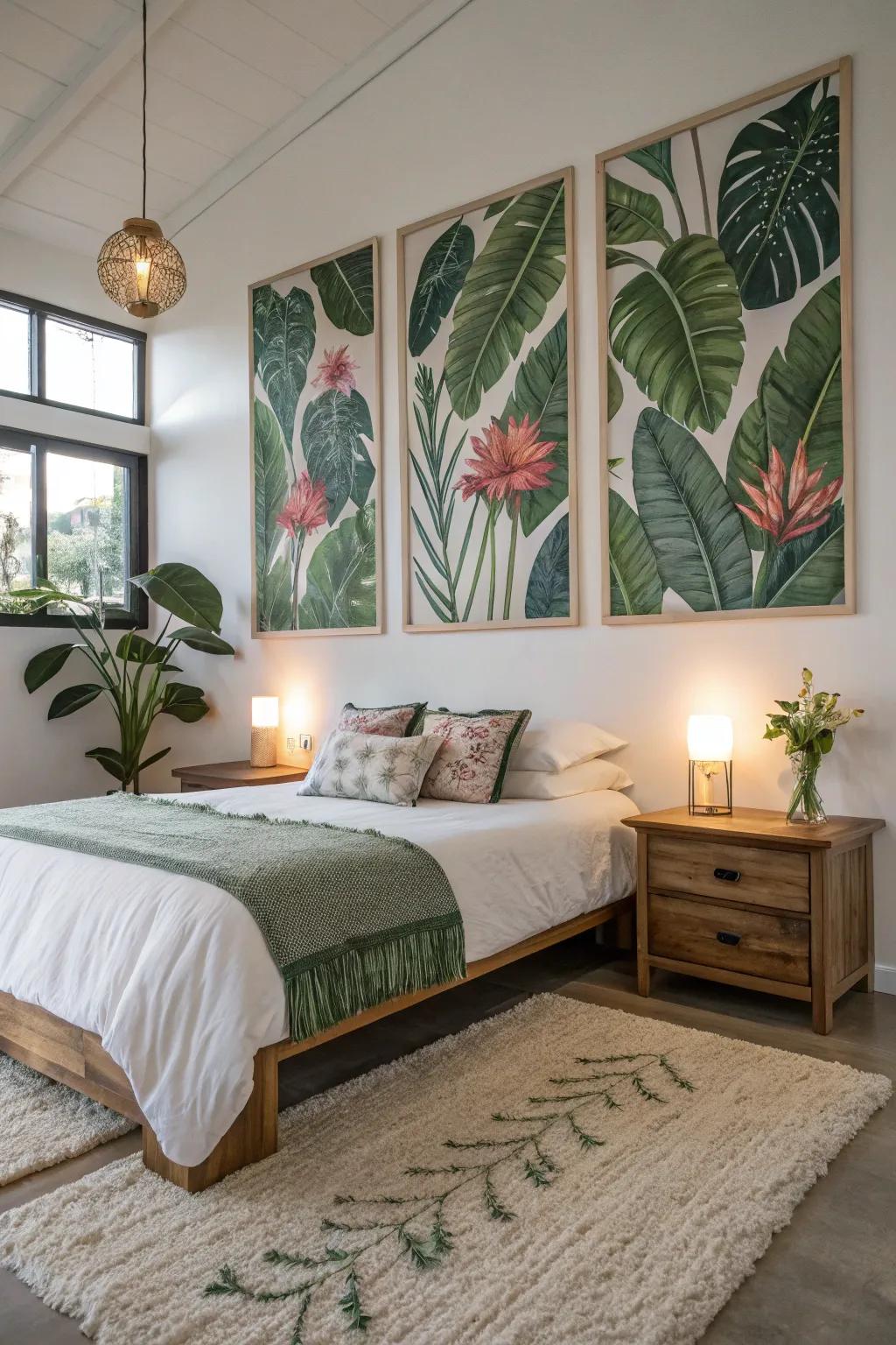 Nature-inspired artistry attaches your personal space to peaceful settings outside.