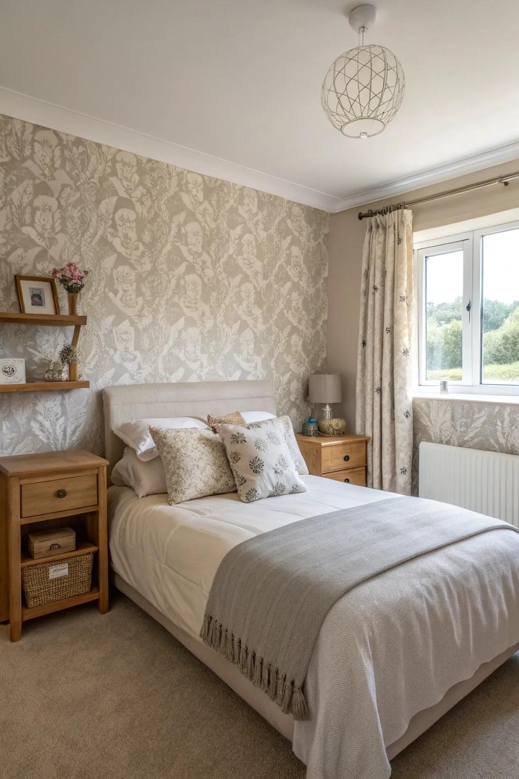 Subtle shades foster a soothing ambiance.
