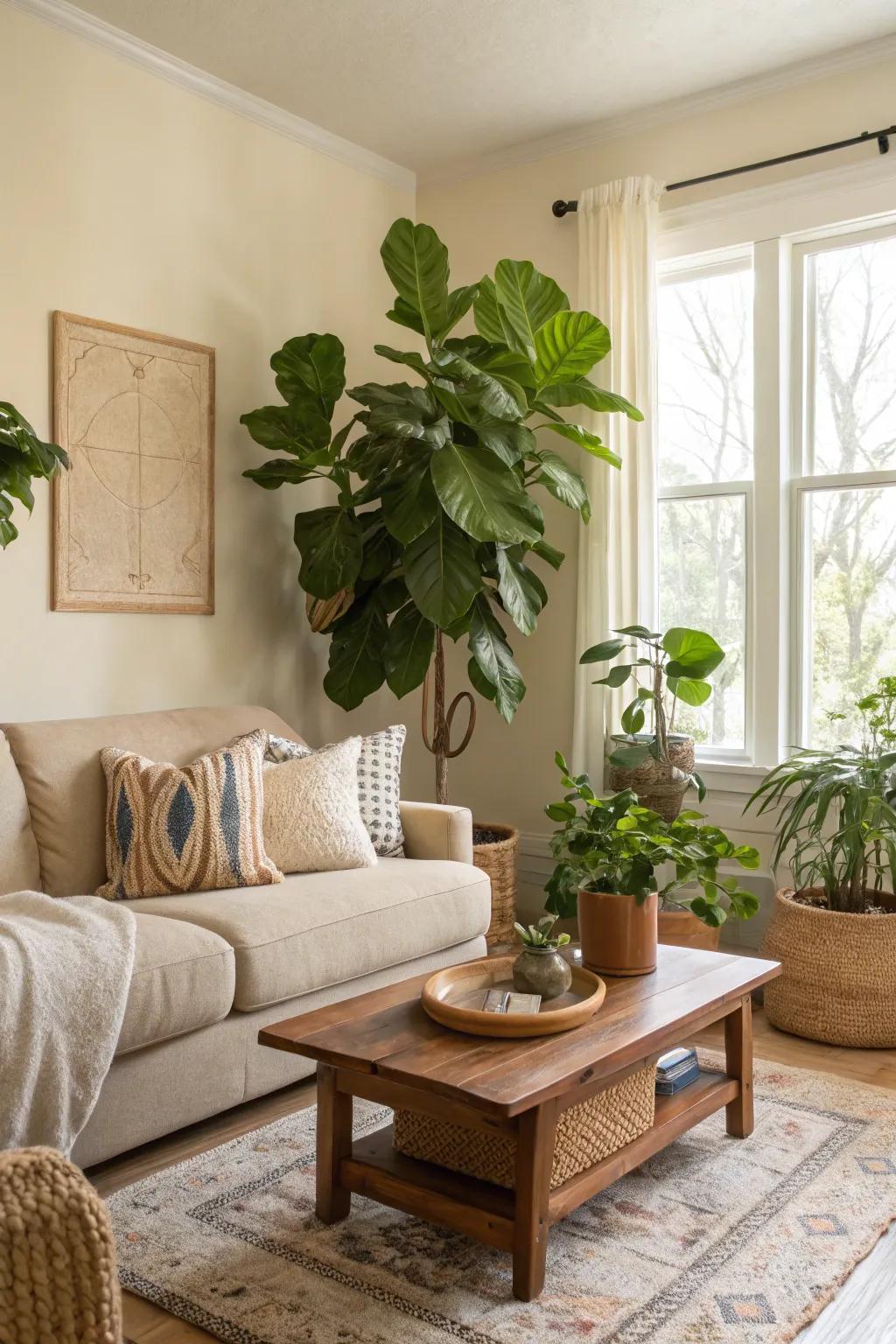 Flora injects vibrancy into beige.