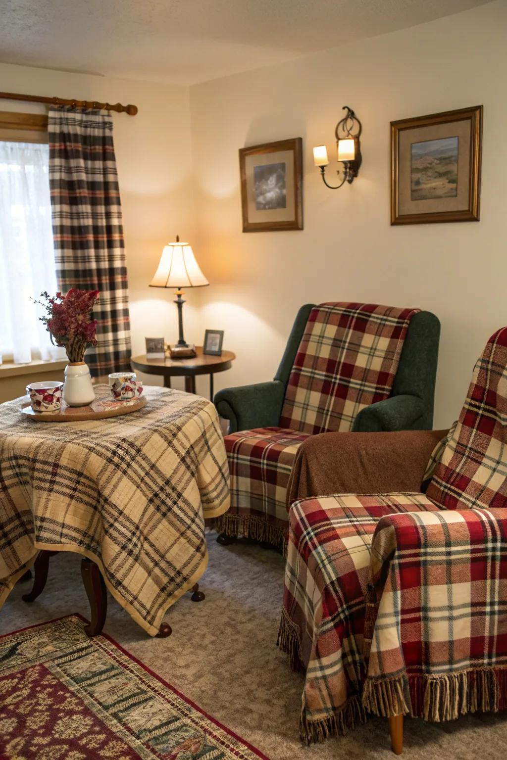Add a hint of tradition to your home with classic tartan patterns.