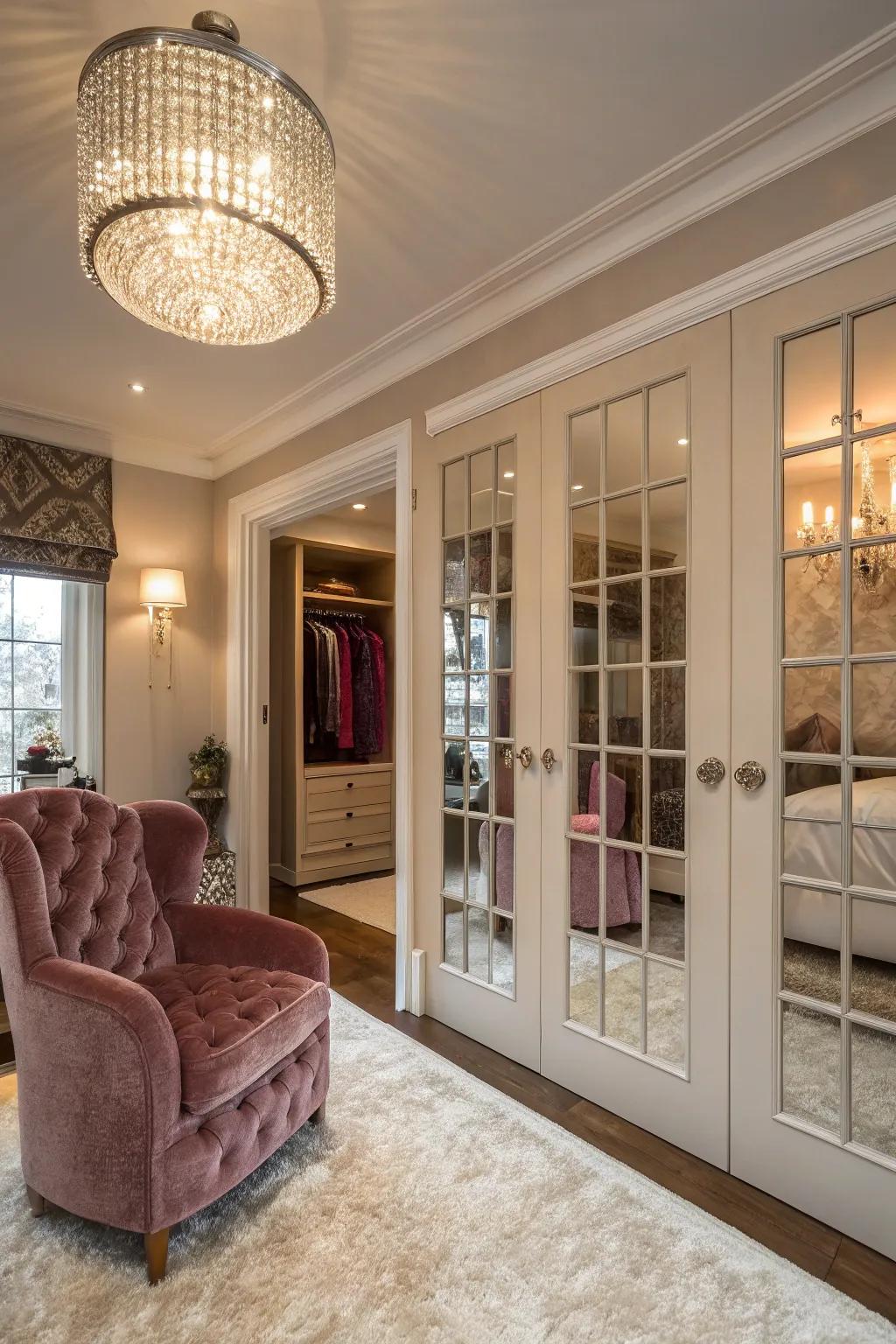 Translucent gems add a hint of glamour and elegance to bifold doors.