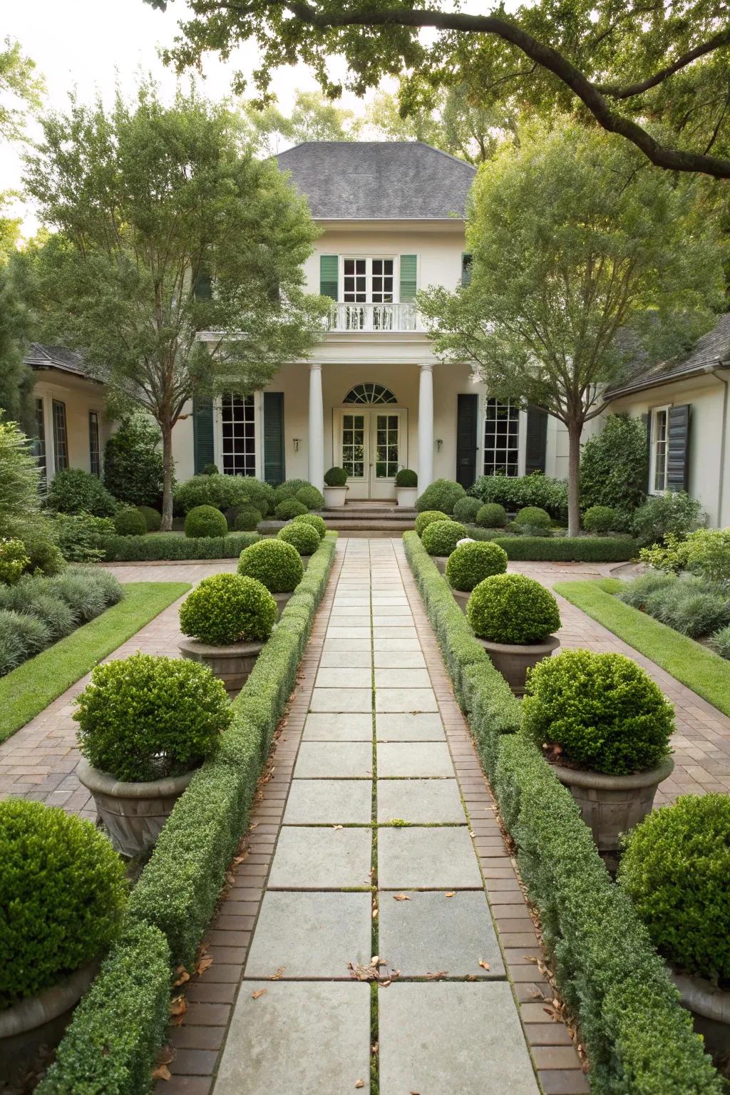 Achieve garden serenity through balanced, symmetrical design principles.