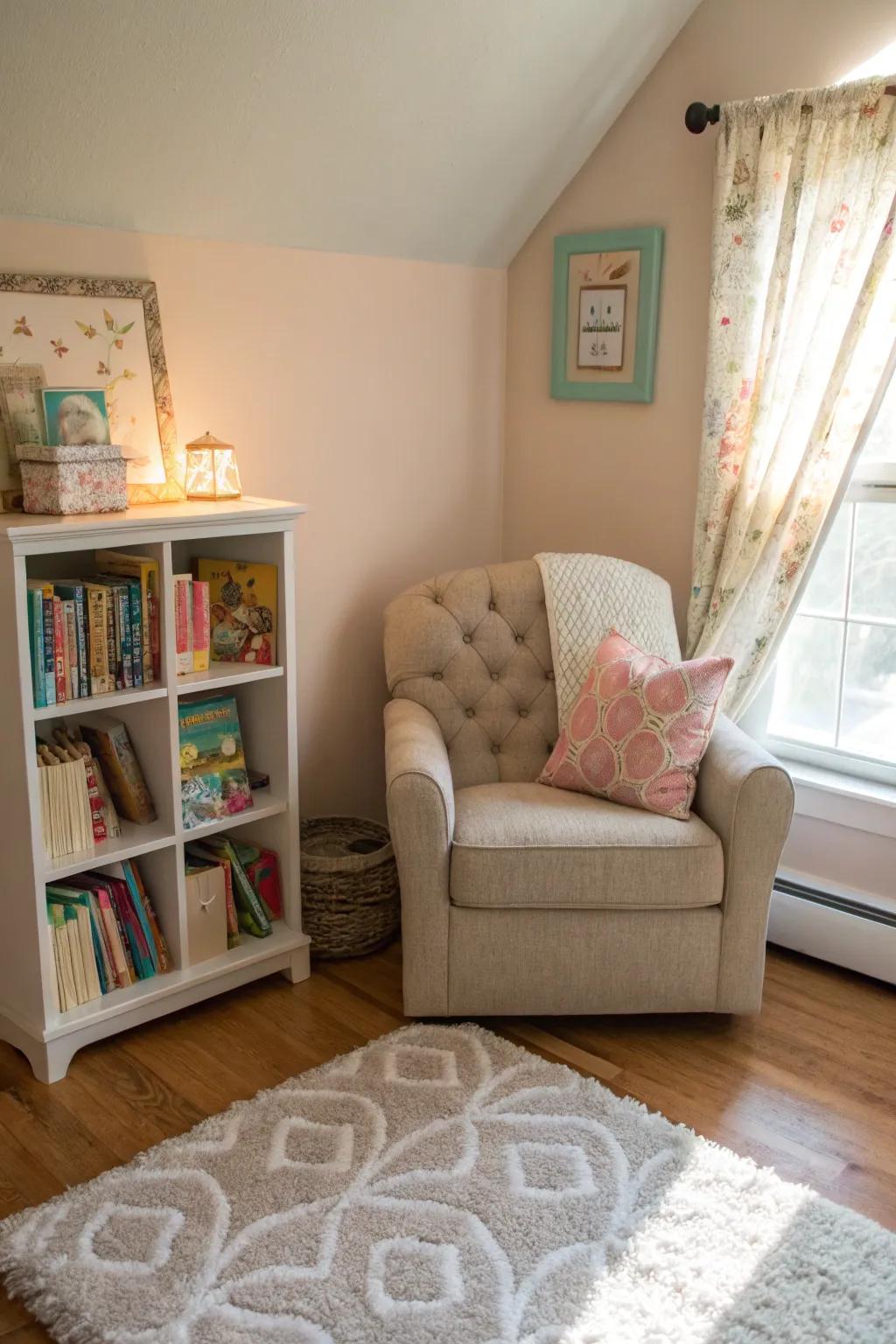A reading nook that’s just right for peaceful reflection and storytelling.