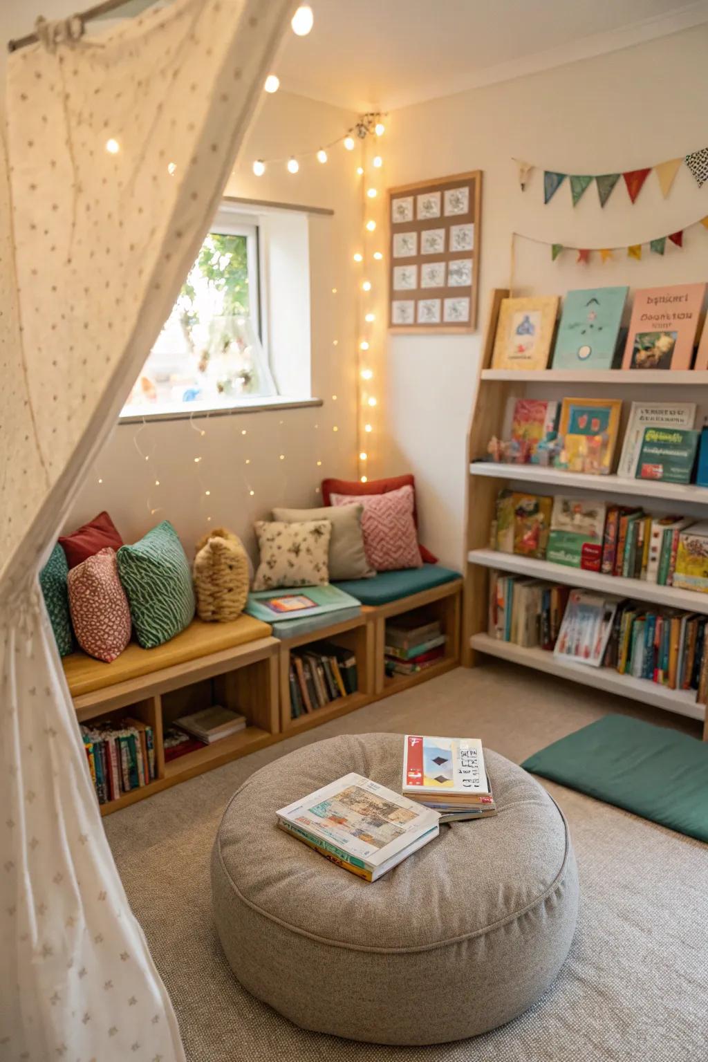 Foster a love for reading with an inviting and cozy nook.