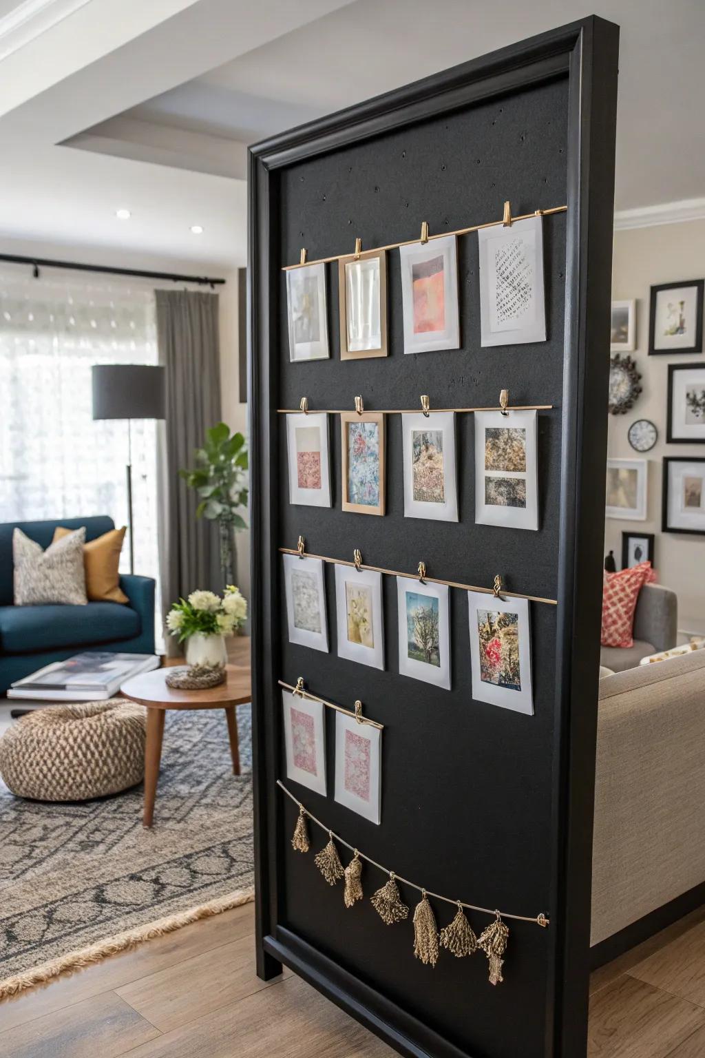 Design your personal gallery wall with a memo board that displays your favorite art.