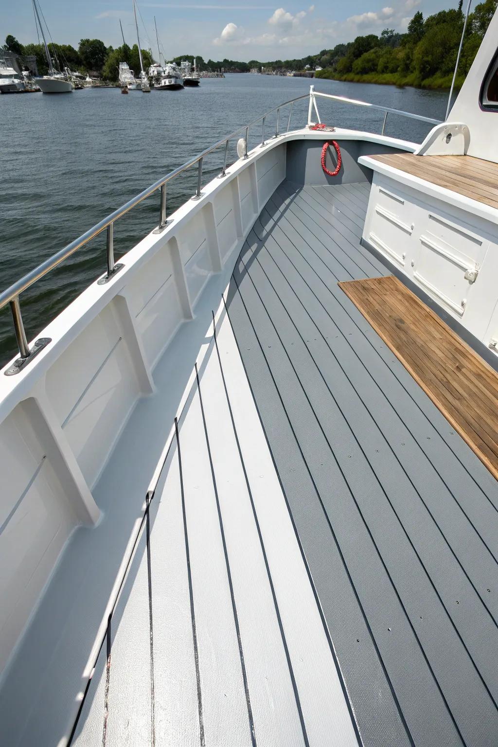 A two-tone scheme enriches depth and dimension.