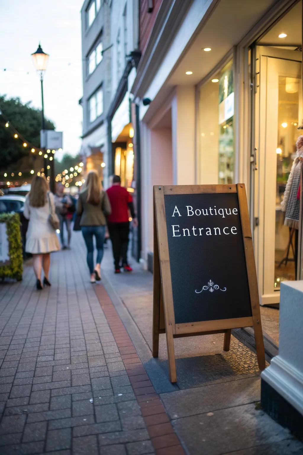 A witty quote that invites laughter and curiosity from passersby.