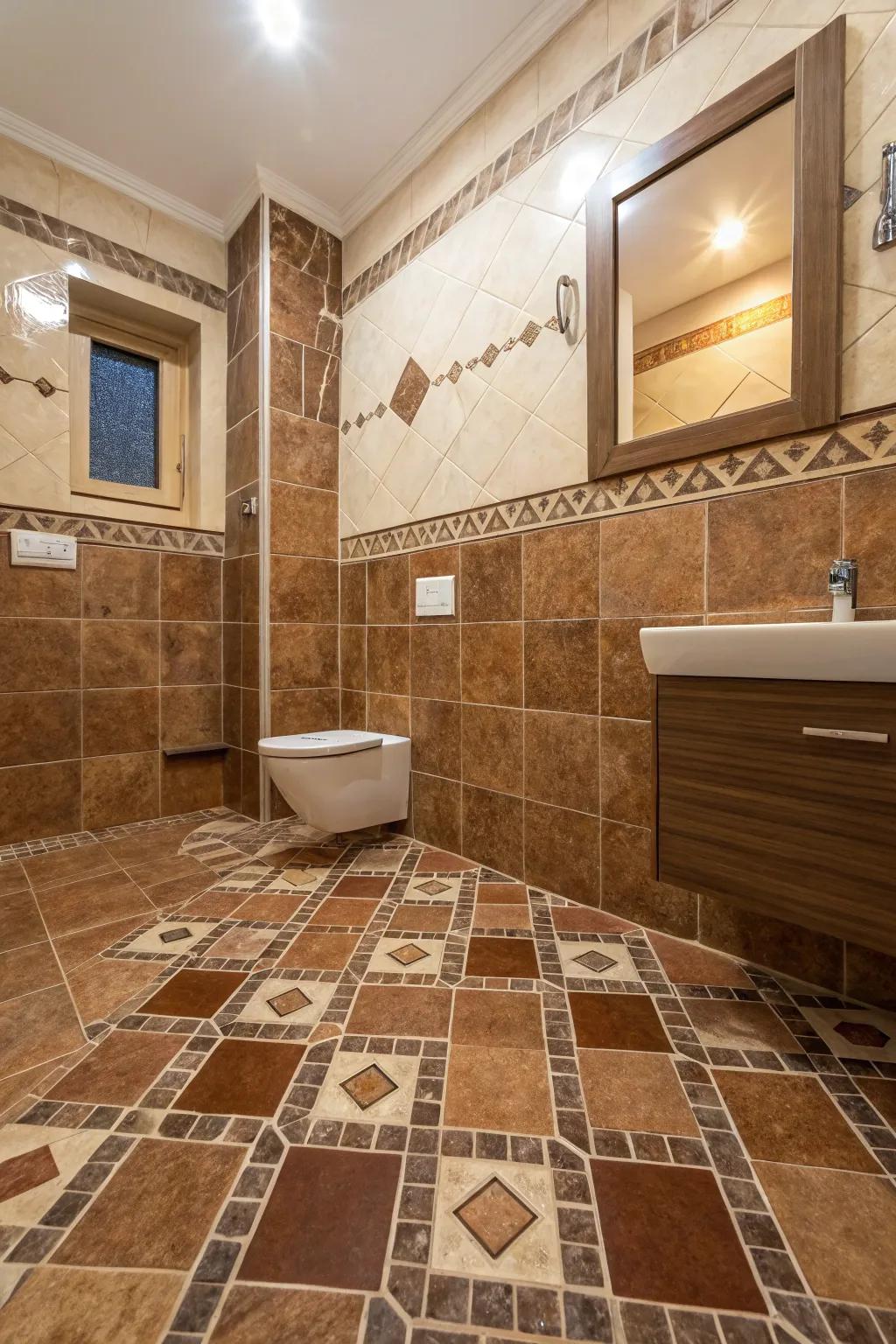 Diverse tile patterns catering for a distinctive appearance.