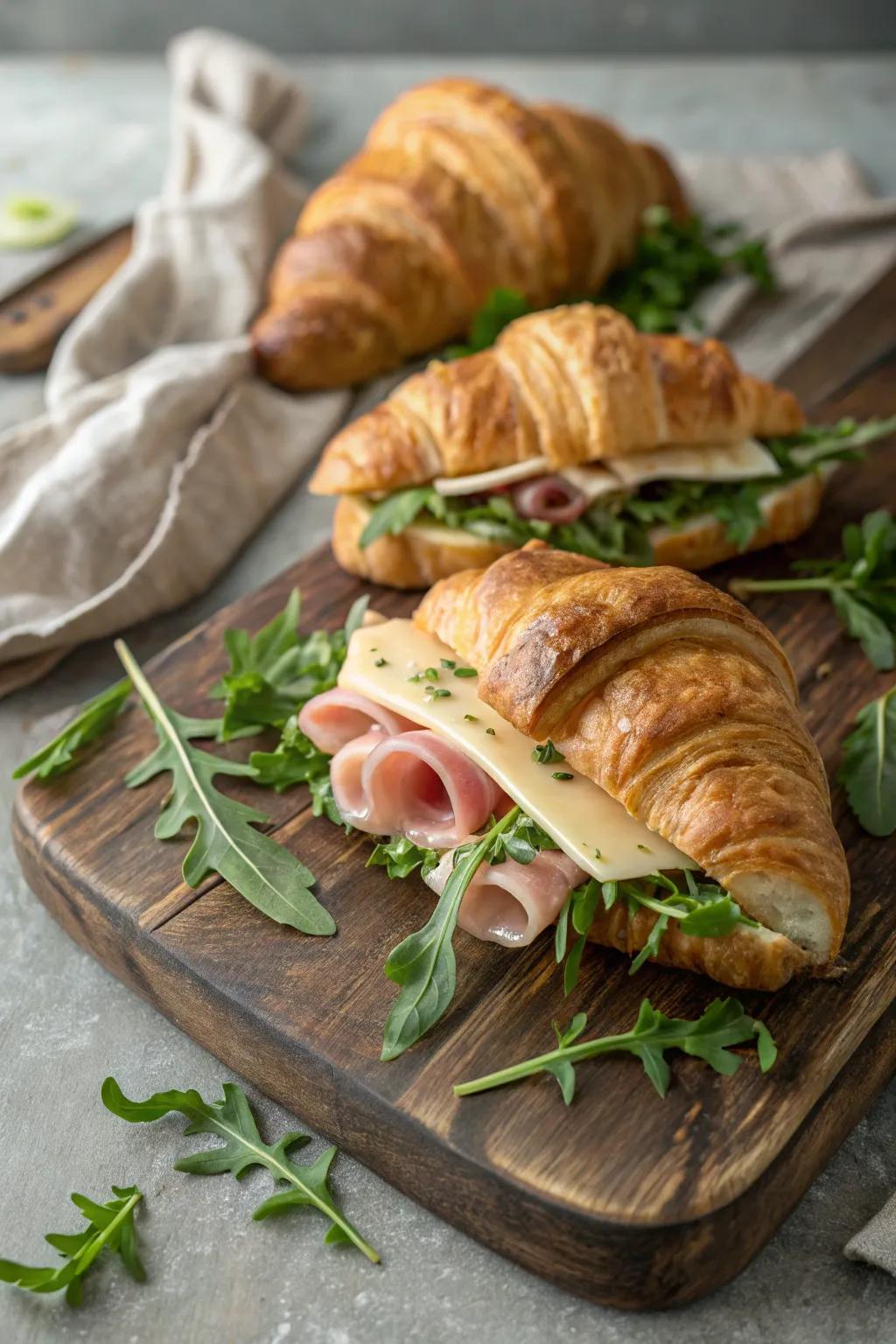 Indulgent crescent roll miniatures for a gourmet brunch.