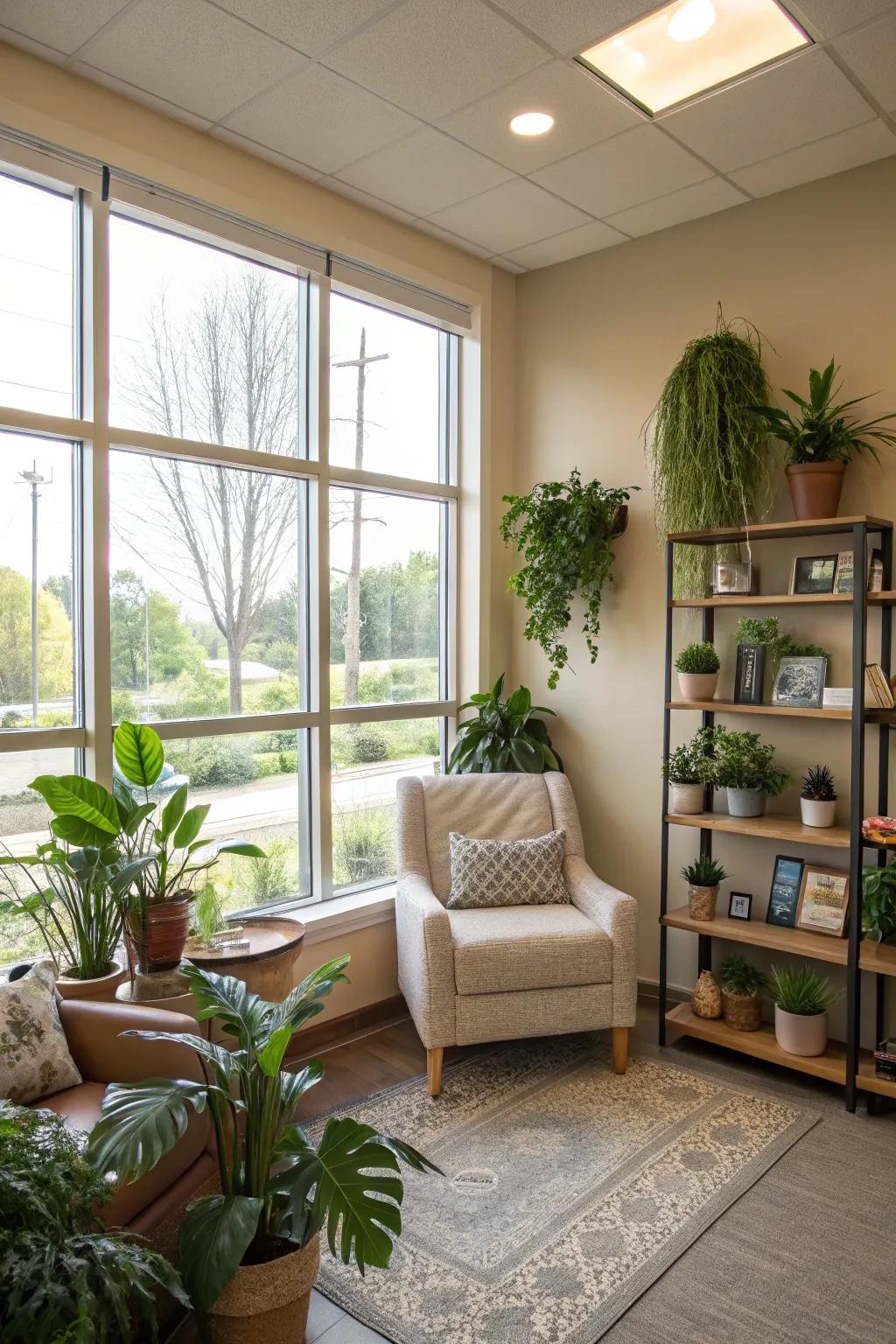 Vegetation introduces a touch of nature and energy.