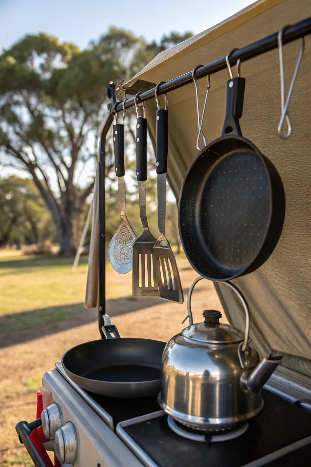 Keep your cooking tools close at hand.
