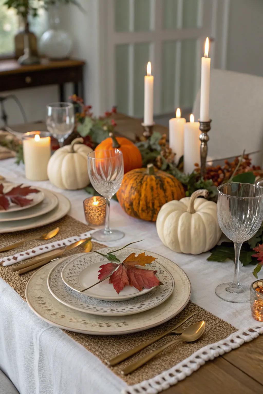 Themed tablescapes brighten with the addition of lights.