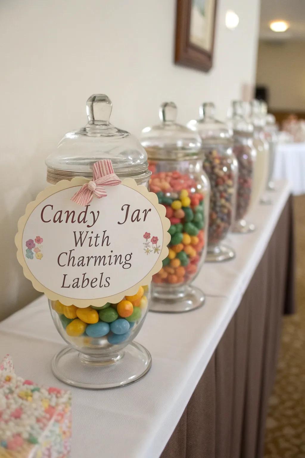Handmade labels add that special personal touch to your candy buffet.