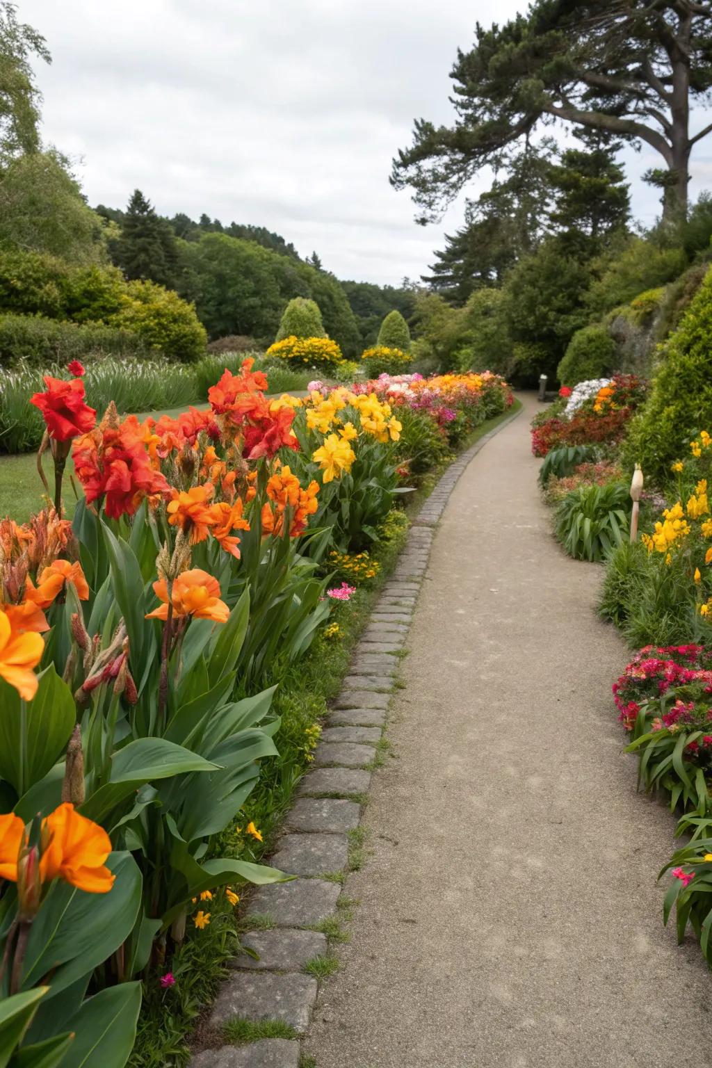 Lead the way through your garden paths with canna lilies.