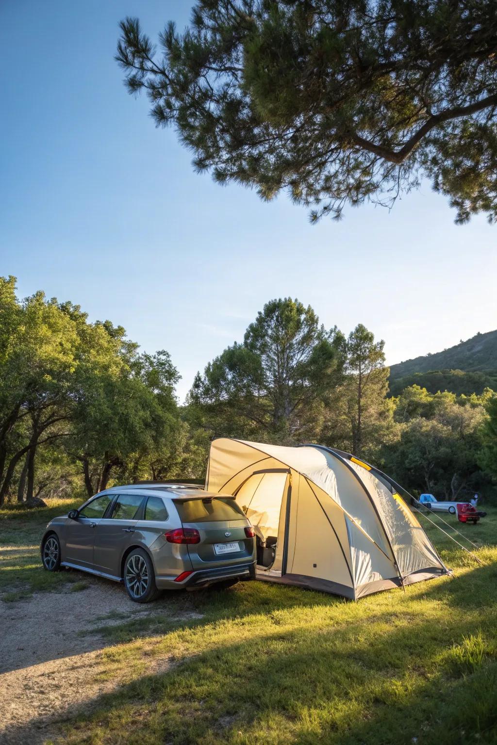 Create a comfortable outdoor home with a spacious tent.