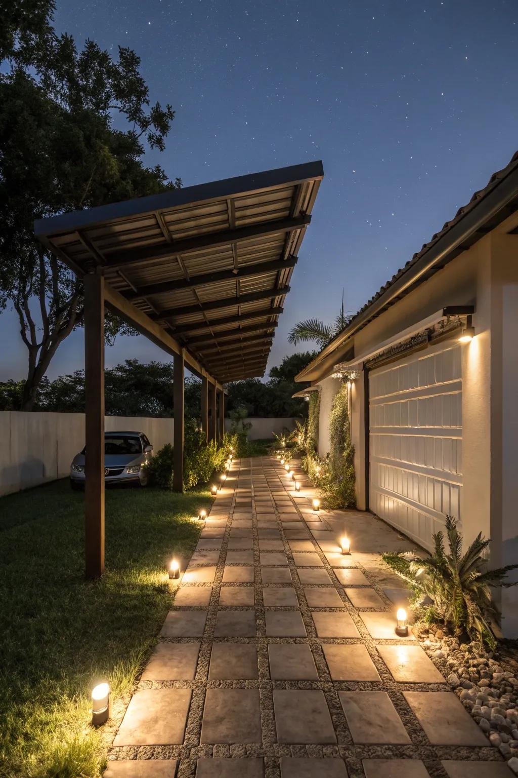 Eco-conscious solar illumination beautifully brightens your pathway.