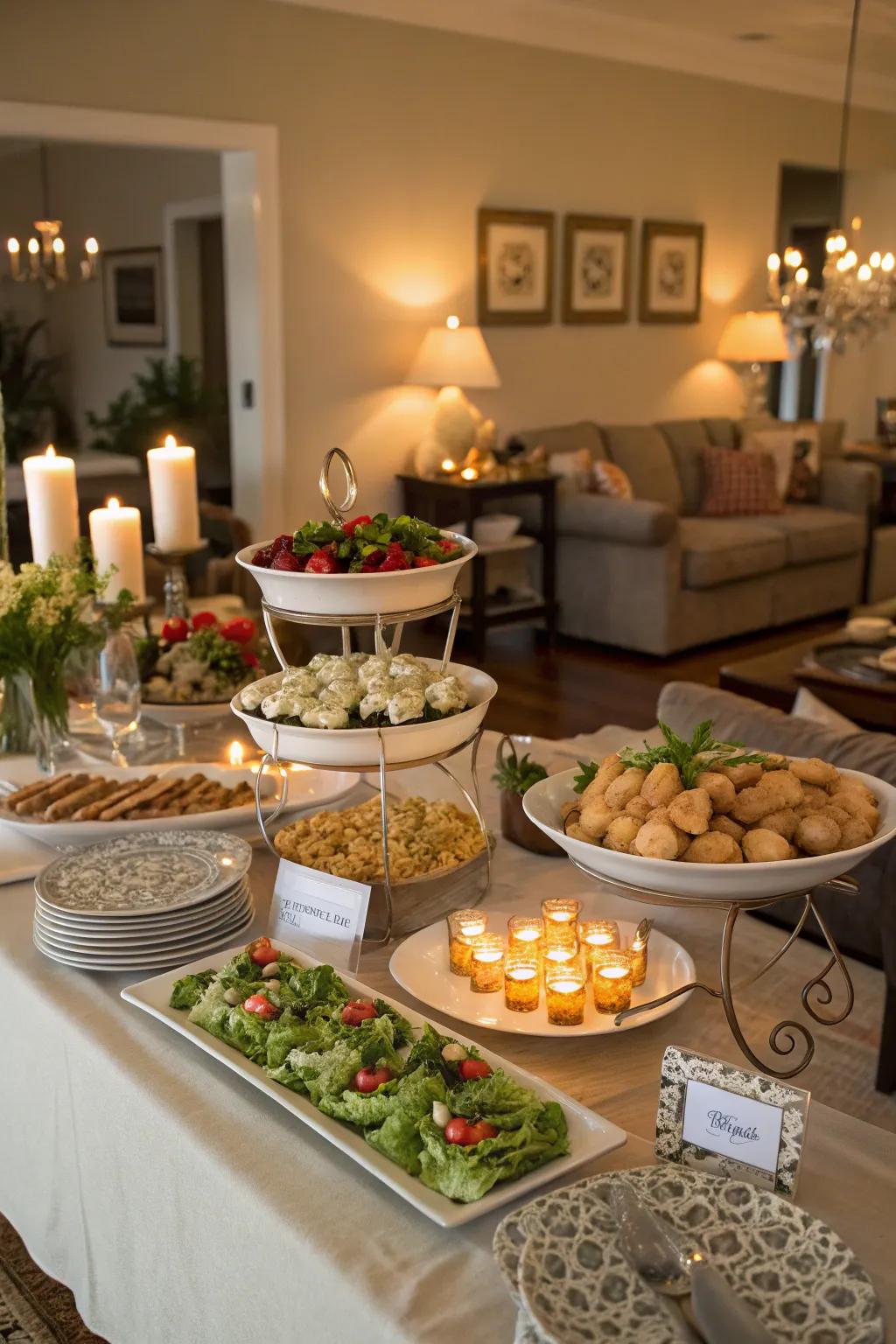 Labels add clarity and refinement to your catering arrangement.