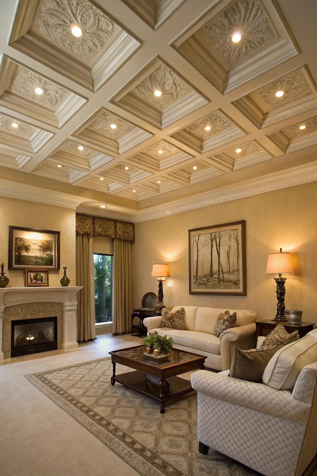 Inset ceilings bring architectural elegance to your home.