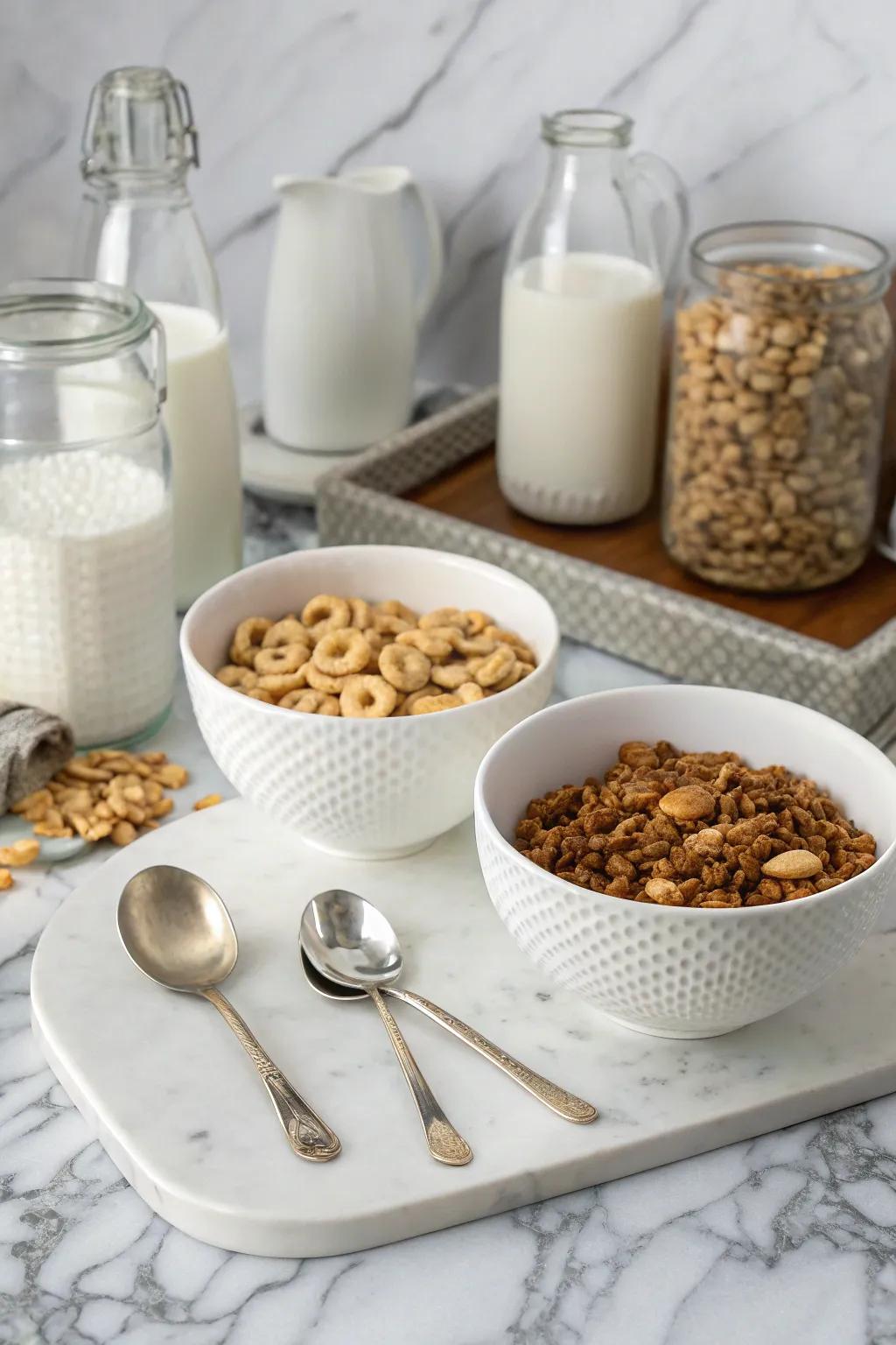 Matching items make your cereal area feel complete.