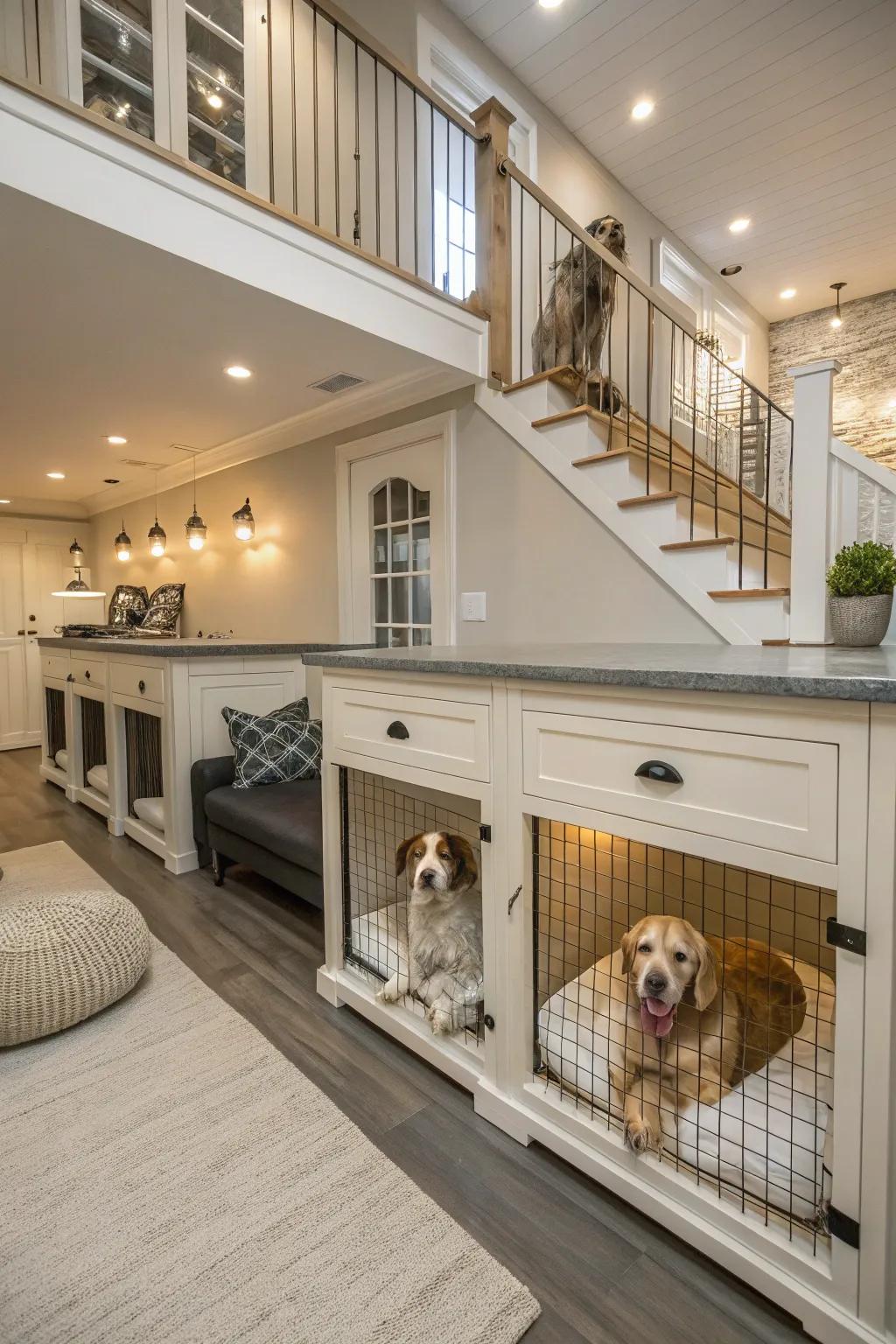 A kennel that readily houses multiple dogs.