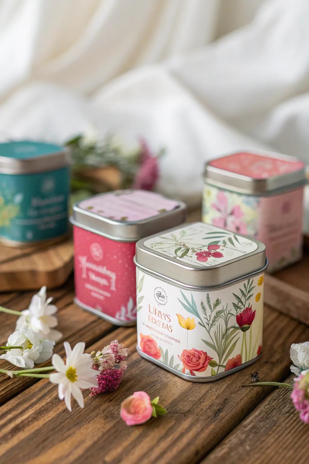 Bespoke herbal tea mixtures bring warmth and flavor to your wedding favors.