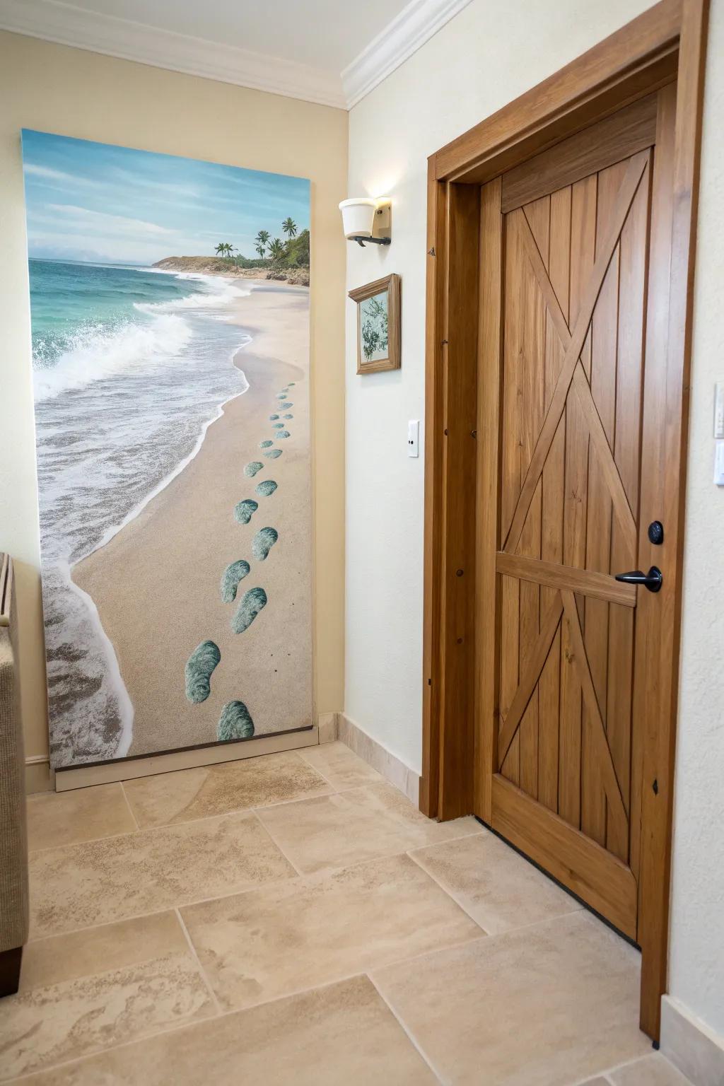 Impressions in water art provides a comforting reception in your entryway.
