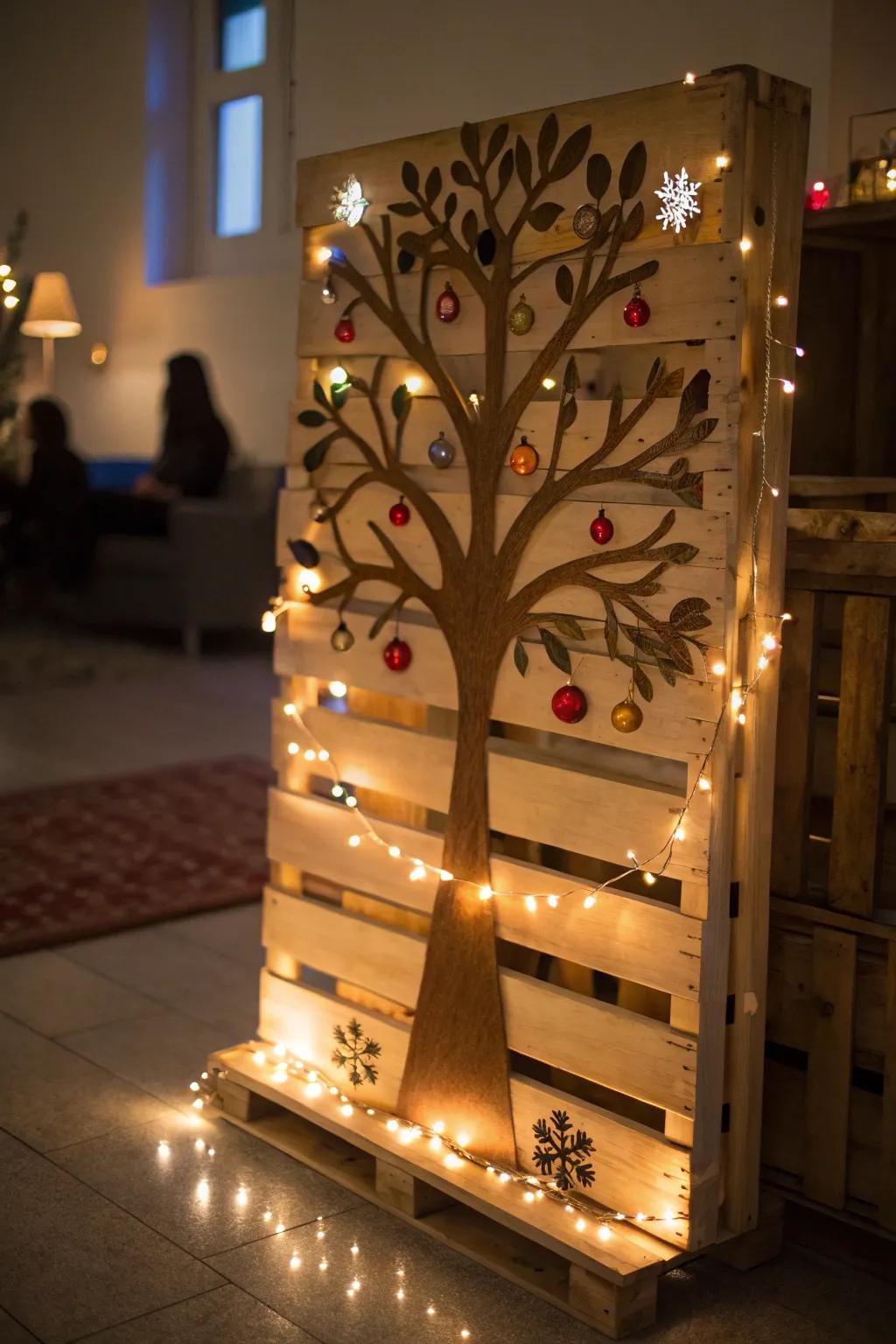 Enchant your area with illuminated pallet artistry.