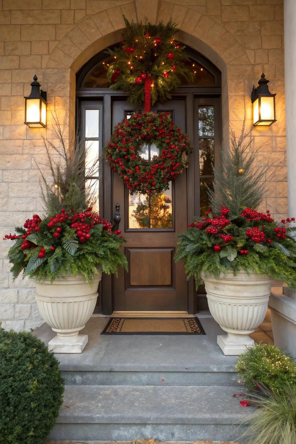 Circlets unite the comprehensive porch ornamentation.