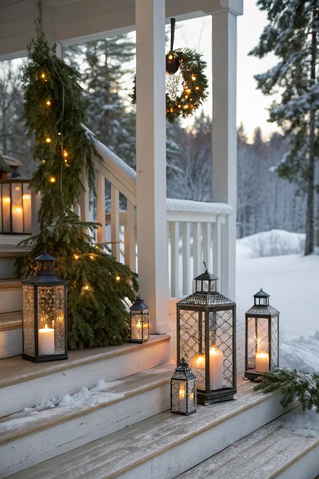 Lanterns provide a warm, nostalgic allure.