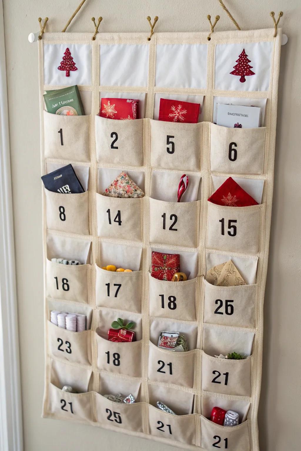 An interactive advent calendar wall hanging full of surprises.