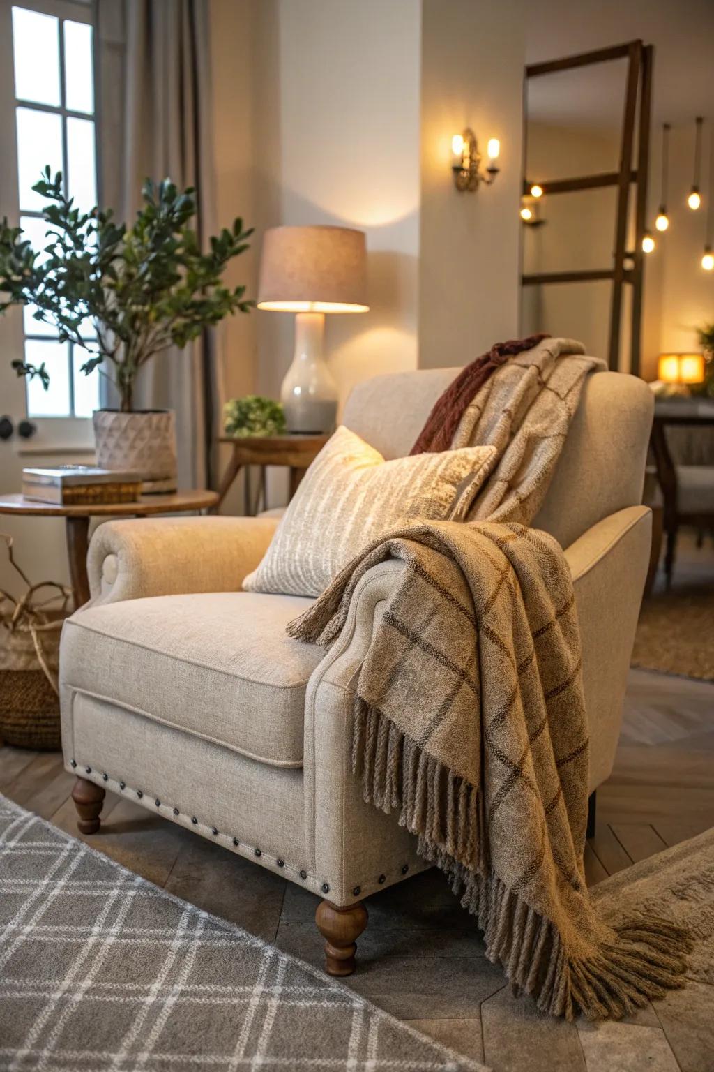 Comfortable seating is essential for a welcoming coastal farmhouse environment.