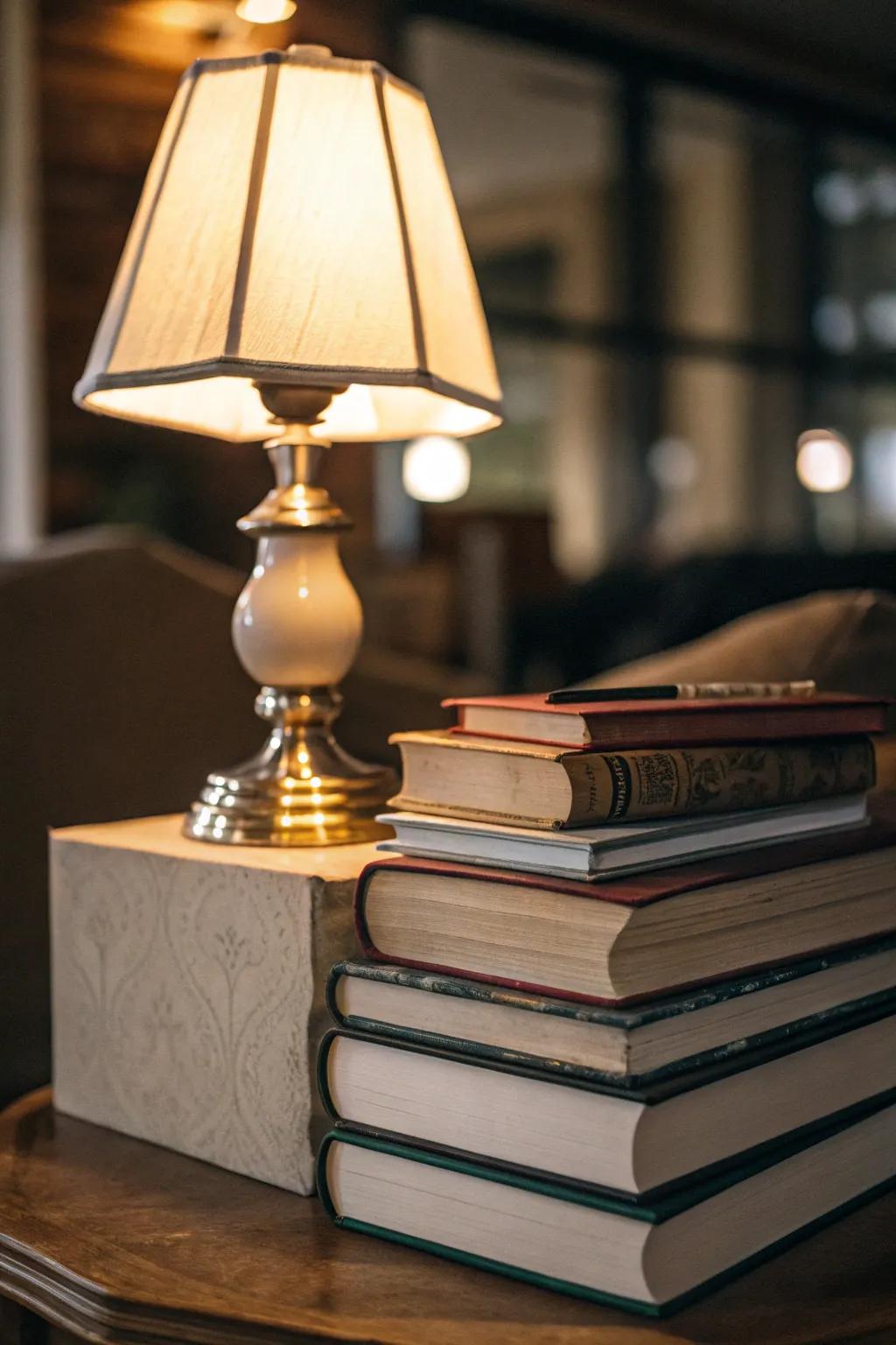 Employ lighting to emphasize your book compositions.