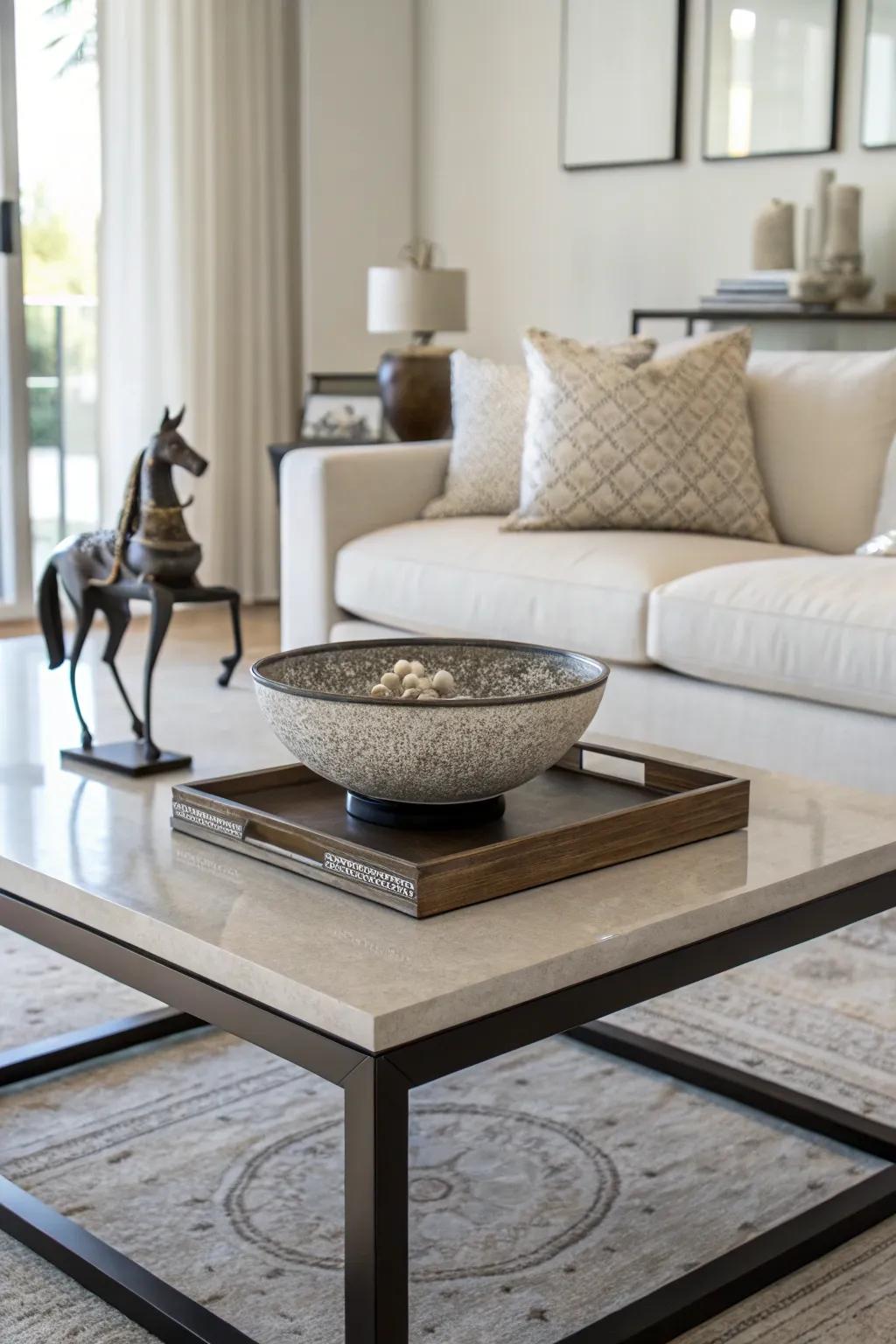 Decorative objects add character and interest to your coffee table.